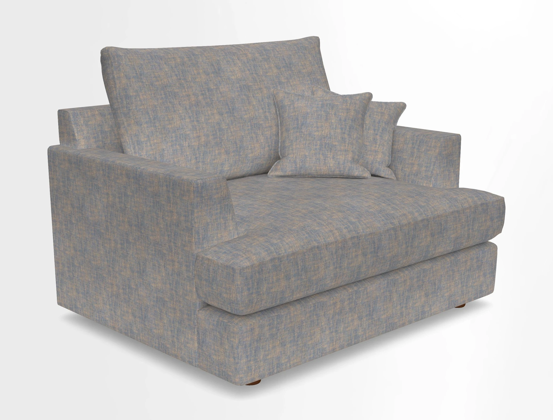 Slingsby Snuggler Fitted Cover Sofa in Two Tone Plain Biscuit.  Loose cover version available