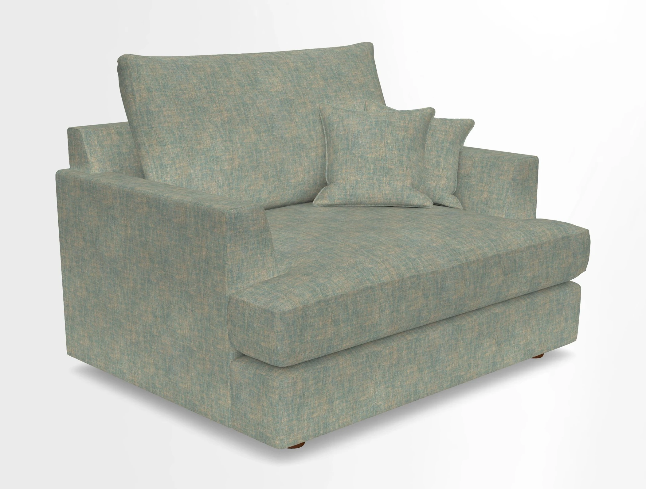 Slingsby Snuggler Fitted Cover Sofa in Two Tone Plain Biscuit.  Loose cover version available