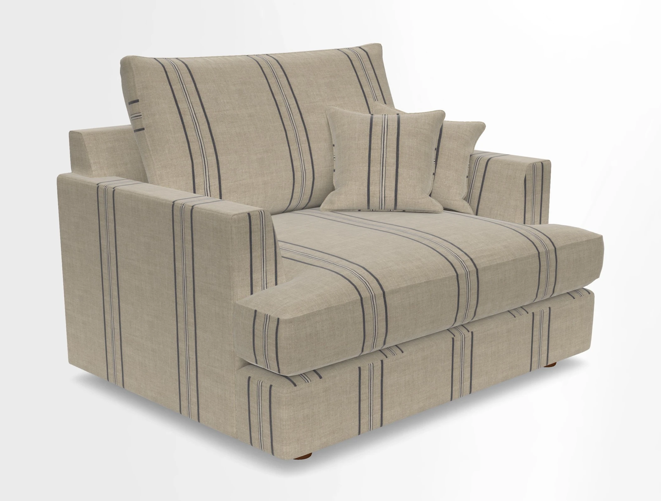 Slingsby Snuggler Fitted Cover Sofa in Two Tone Plain Biscuit.  Loose cover version available