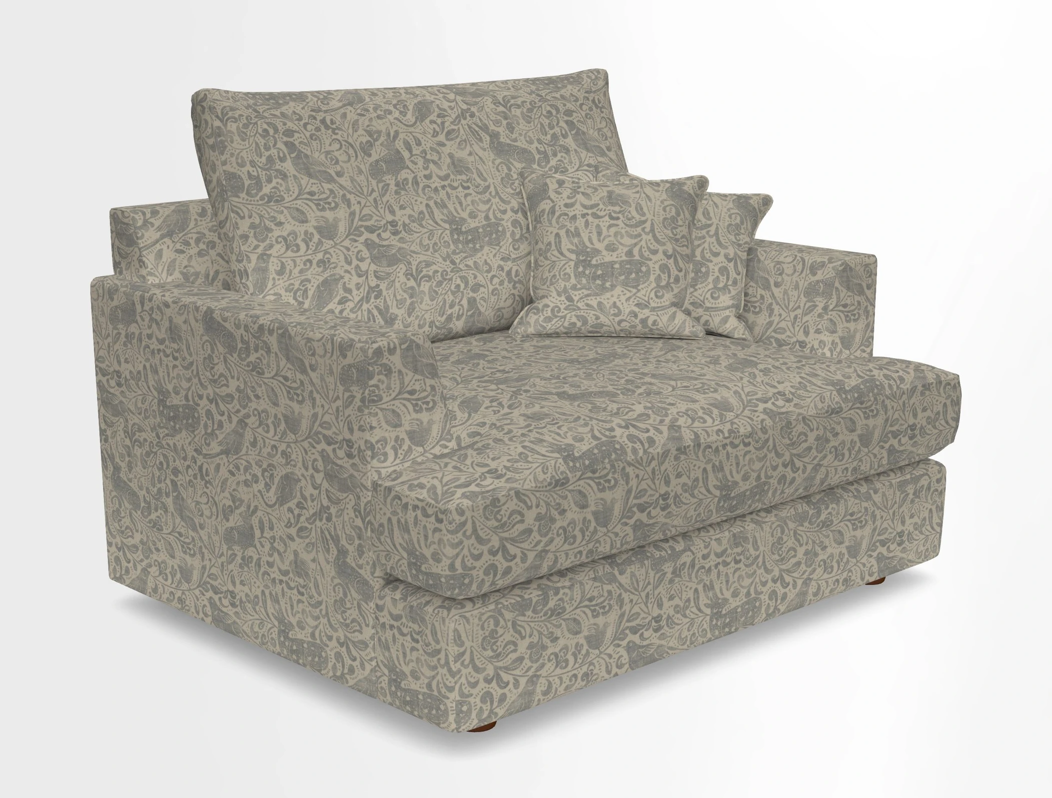 Slingsby Snuggler Fitted Cover Sofa in Two Tone Plain Biscuit.  Loose cover version available