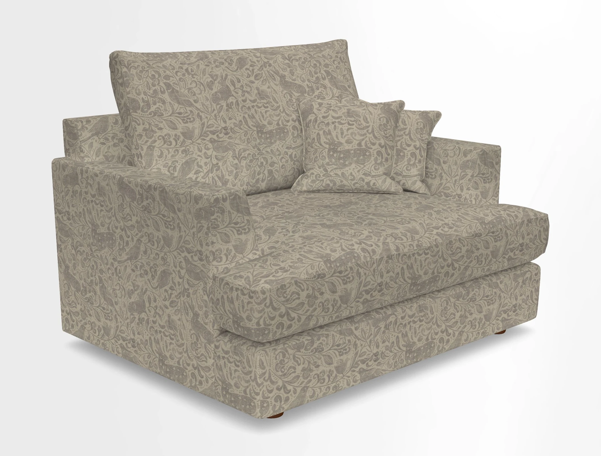 Slingsby Snuggler Fitted Cover Sofa in Two Tone Plain Biscuit.  Loose cover version available