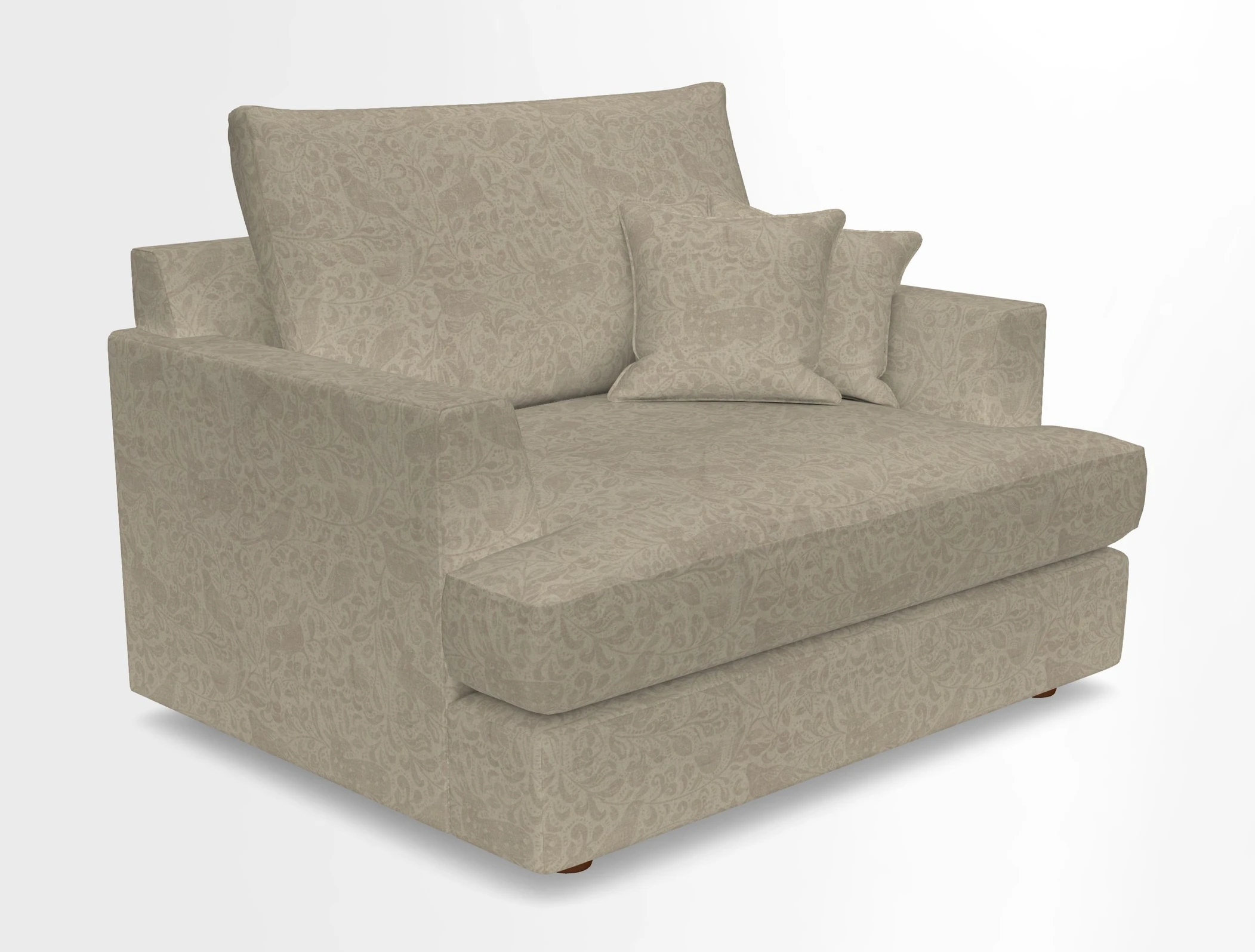 Slingsby Snuggler Fitted Cover Sofa in Two Tone Plain Biscuit.  Loose cover version available