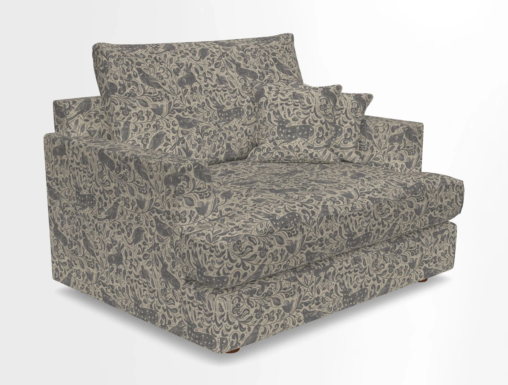 Slingsby Snuggler Fitted Cover Sofa in Two Tone Plain Biscuit.  Loose cover version available