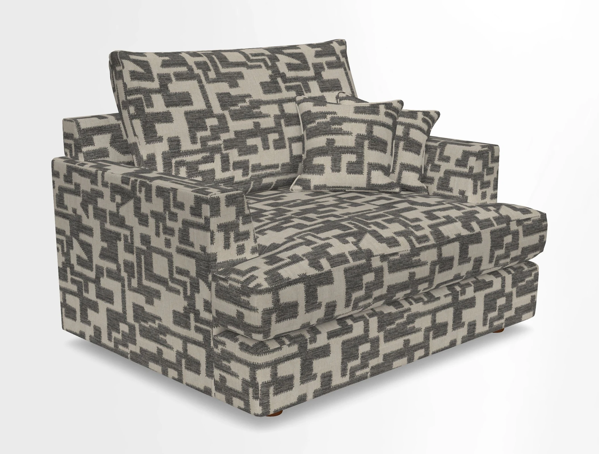 Slingsby Snuggler Fitted Cover Sofa in Two Tone Plain Biscuit.  Loose cover version available
