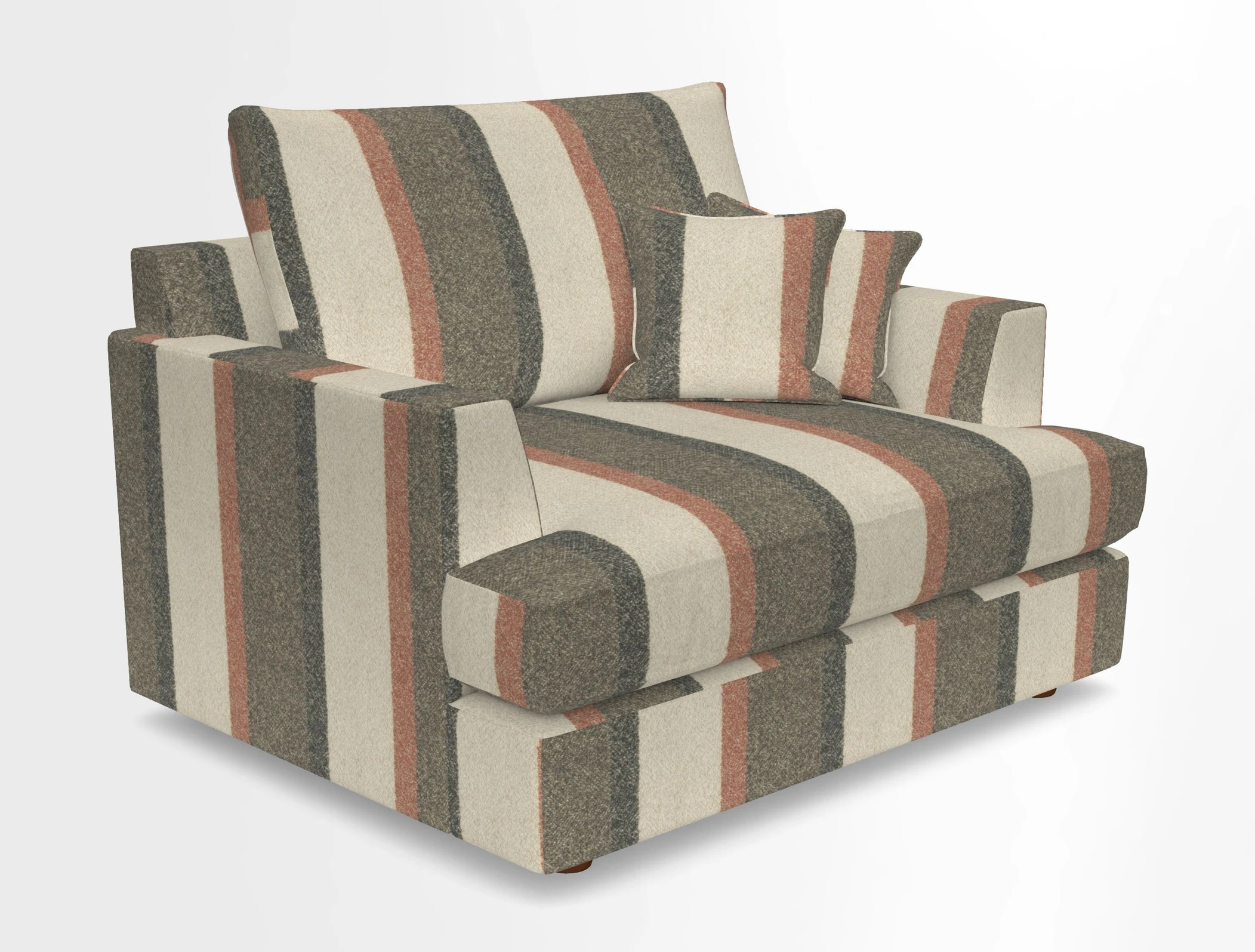Slingsby Snuggler Fitted Cover Sofa in Two Tone Plain Biscuit.  Loose cover version available