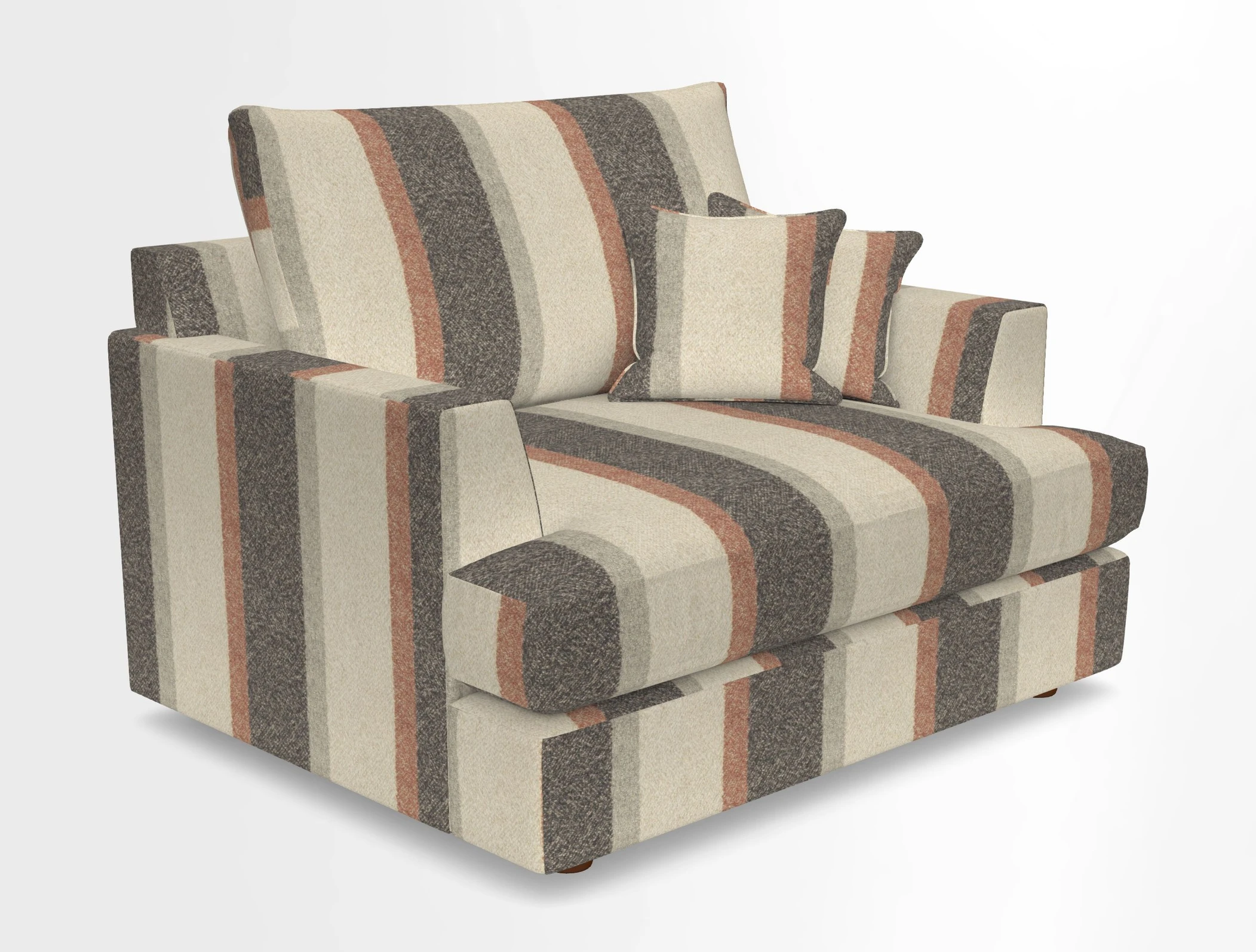 Slingsby Snuggler Fitted Cover Sofa in Two Tone Plain Biscuit.  Loose cover version available