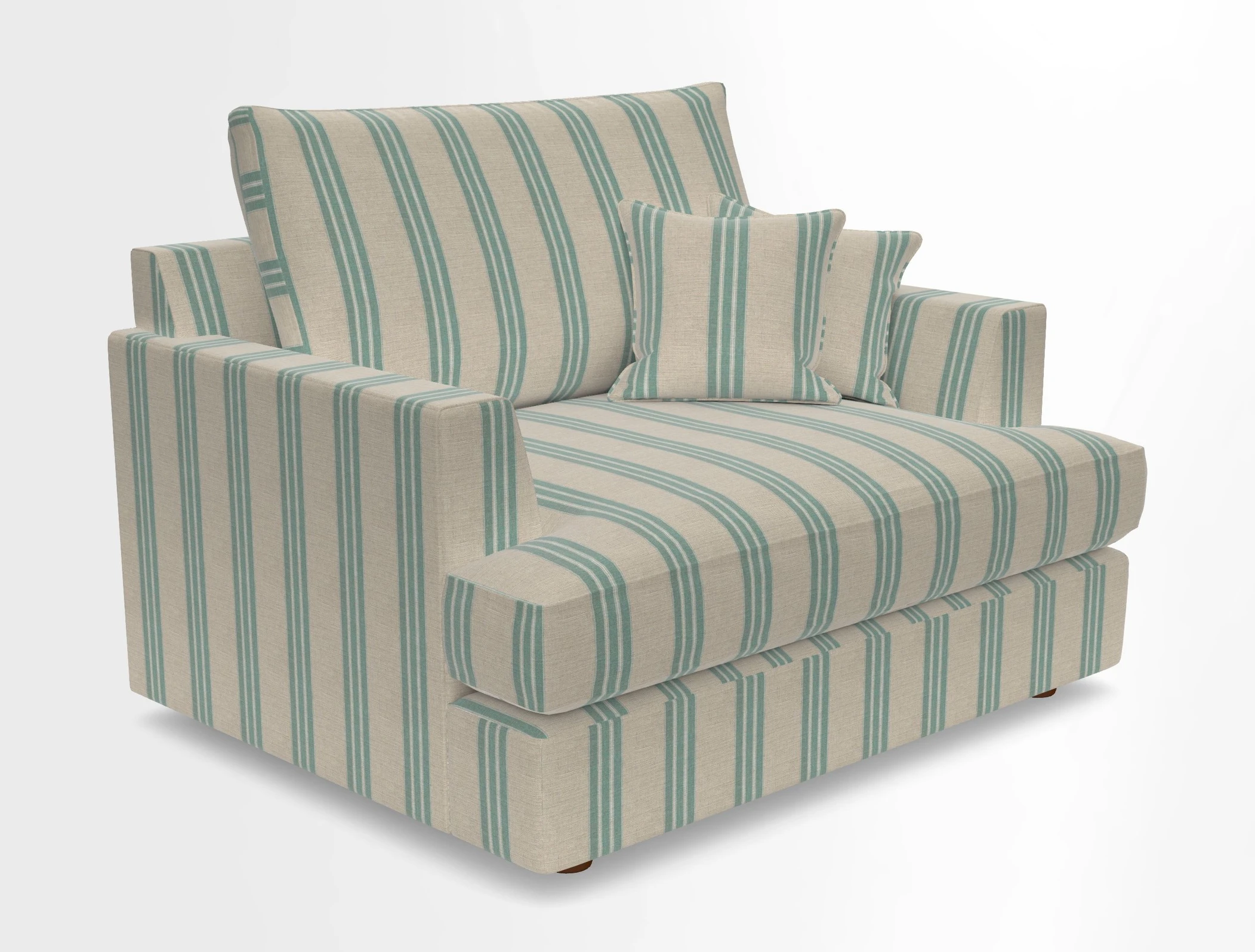 Slingsby Snuggler Fitted Cover Sofa in Two Tone Plain Biscuit.  Loose cover version available