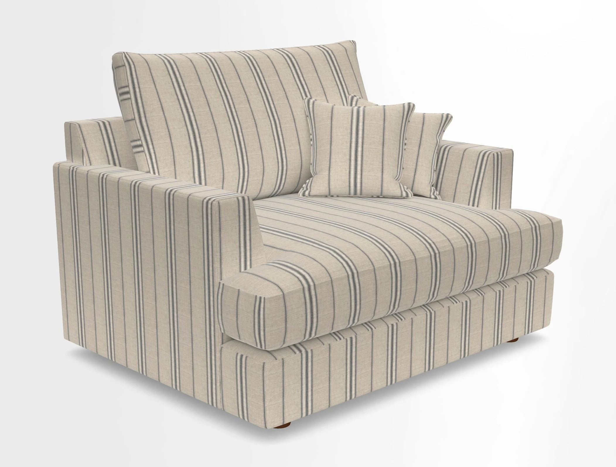 Slingsby Snuggler Fitted Cover Sofa in Two Tone Plain Biscuit.  Loose cover version available