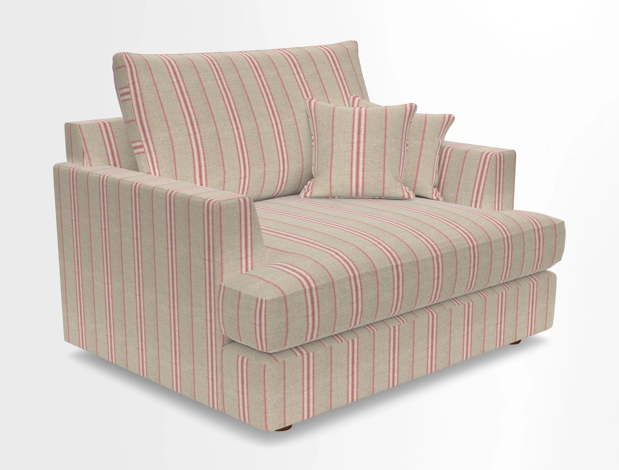 Slingsby Snuggler Fitted Cover Sofa in Two Tone Plain Biscuit.  Loose cover version available