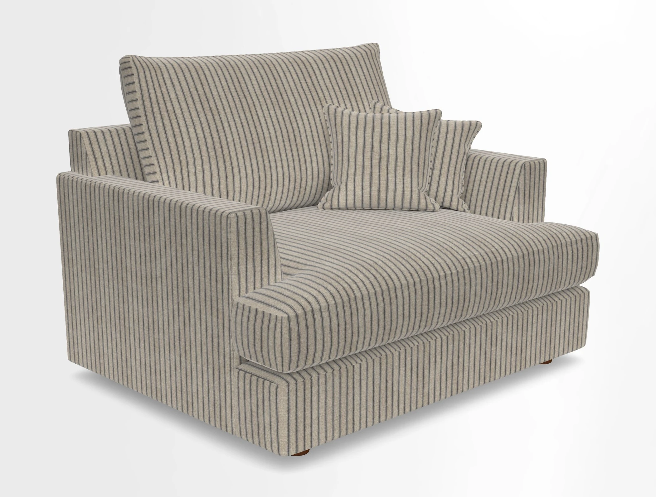 Slingsby Snuggler Fitted Cover Sofa in Two Tone Plain Biscuit.  Loose cover version available