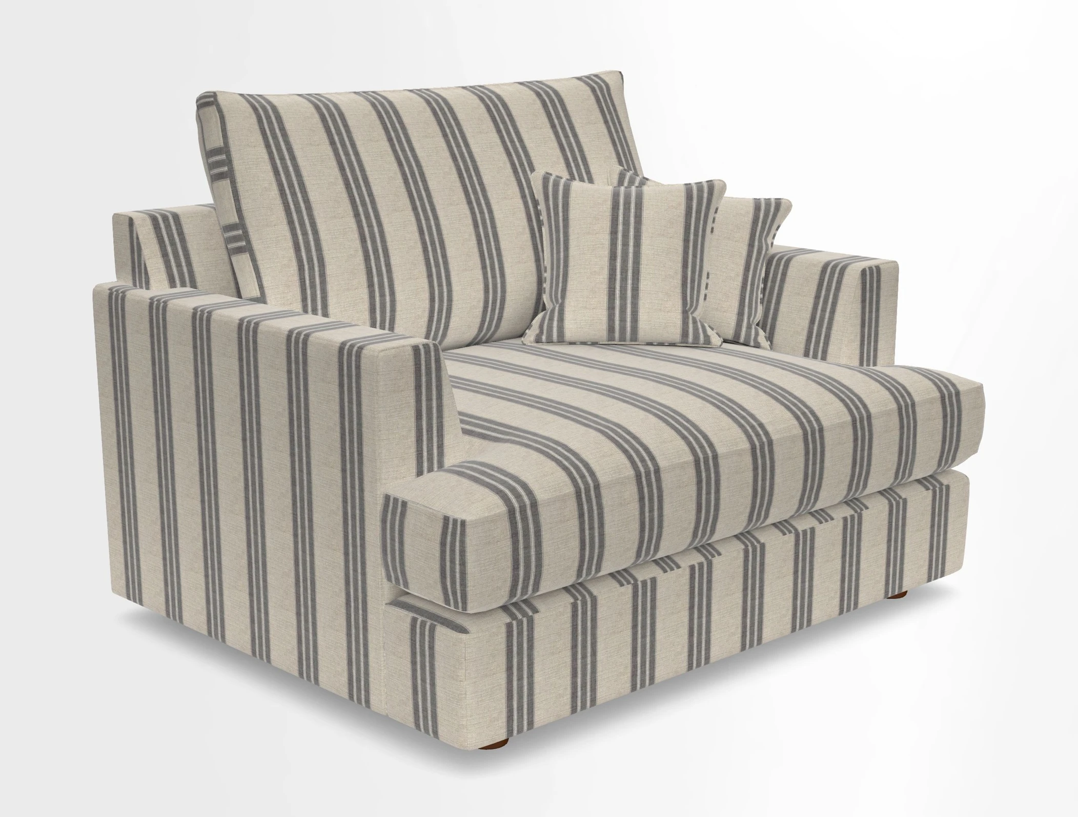Slingsby Snuggler Fitted Cover Sofa in Two Tone Plain Biscuit.  Loose cover version available