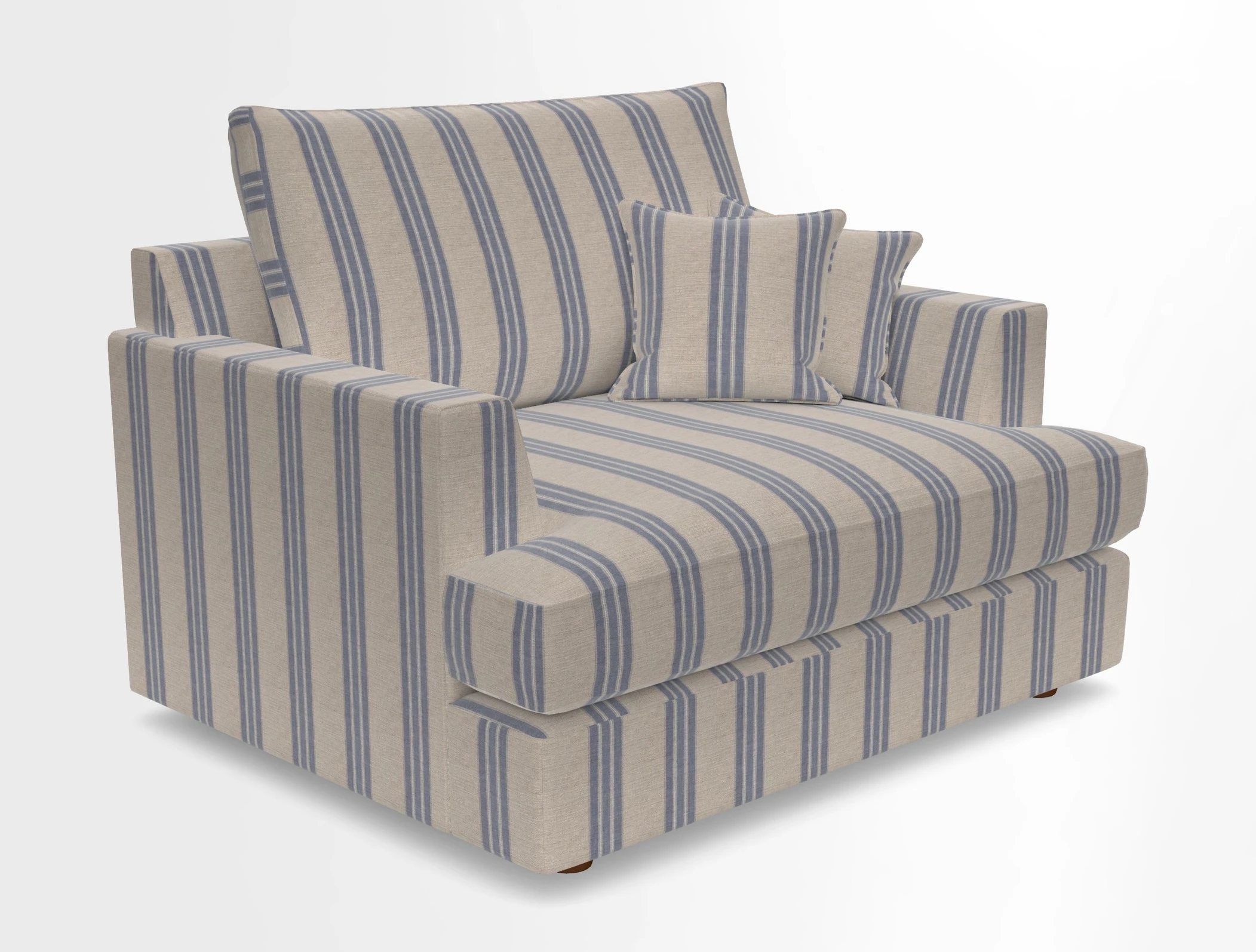 Slingsby Snuggler Fitted Cover Sofa in Two Tone Plain Biscuit.  Loose cover version available