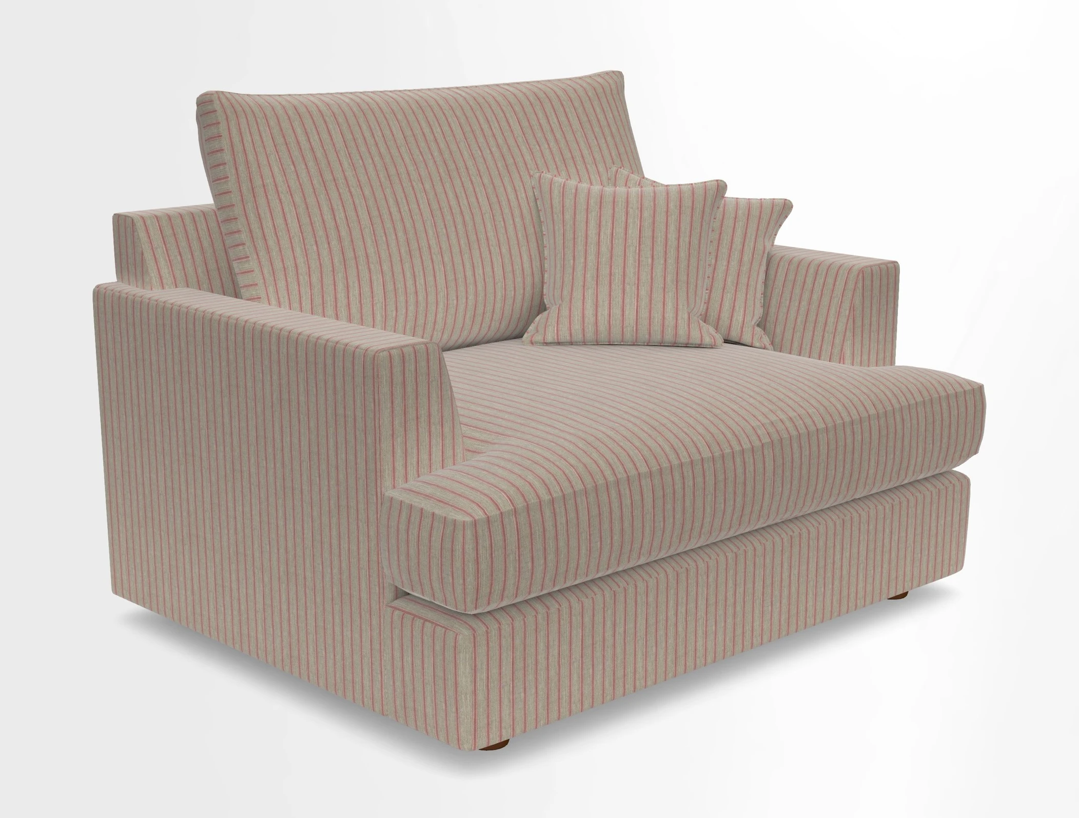 Slingsby Snuggler Fitted Cover Sofa in Two Tone Plain Biscuit.  Loose cover version available