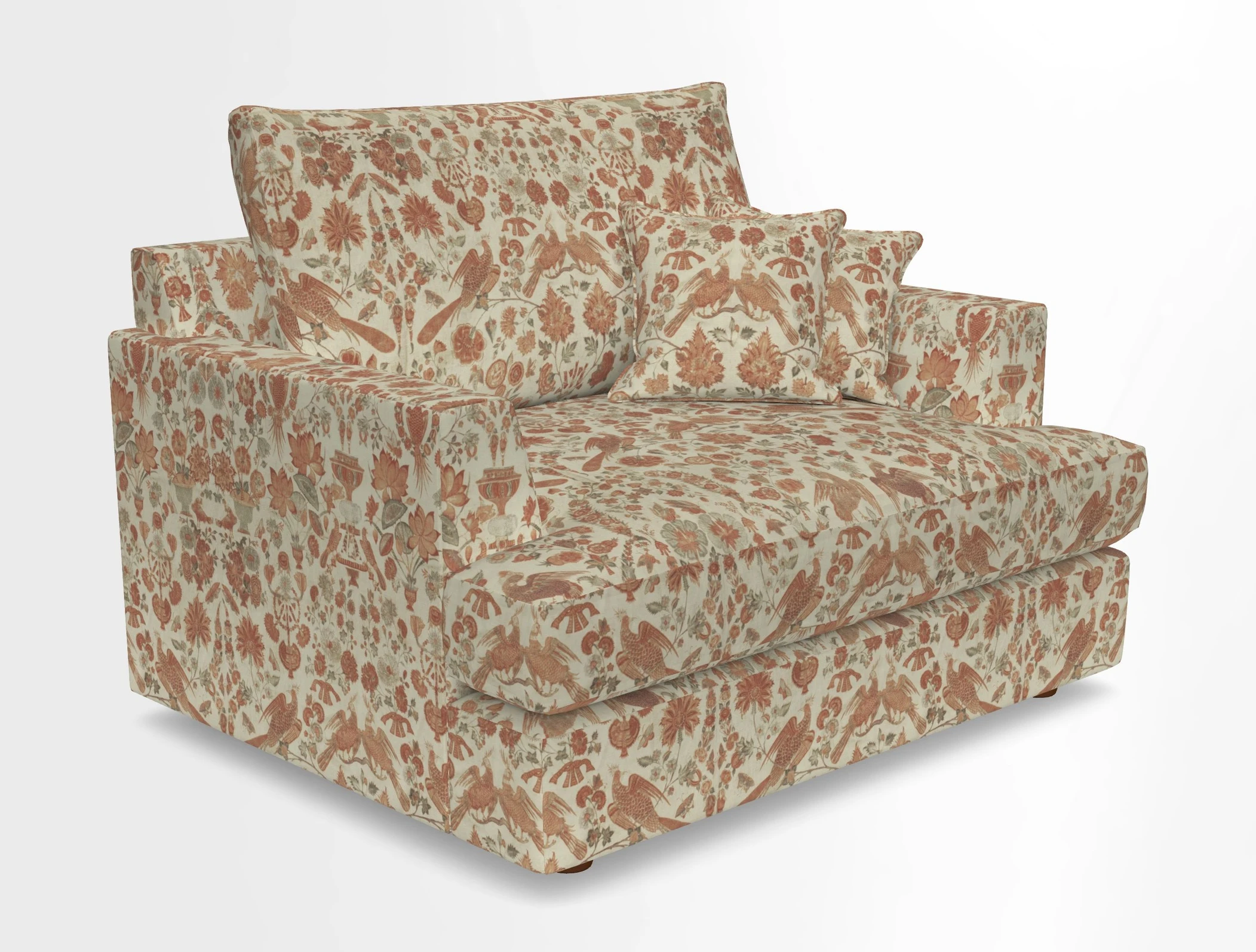Slingsby Snuggler Fitted Cover Sofa in Two Tone Plain Biscuit.  Loose cover version available
