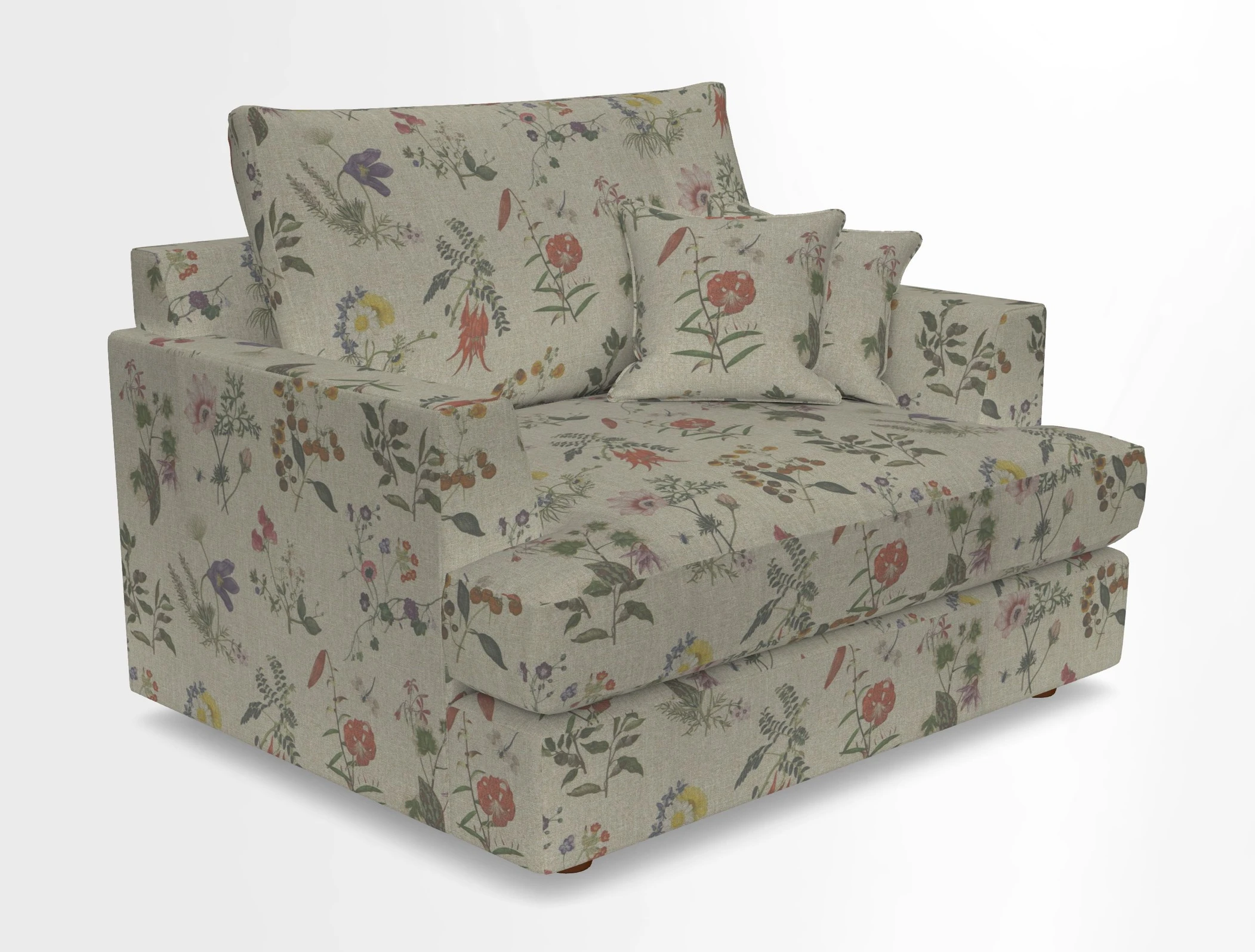 Slingsby Snuggler Fitted Cover Sofa in Two Tone Plain Biscuit.  Loose cover version available