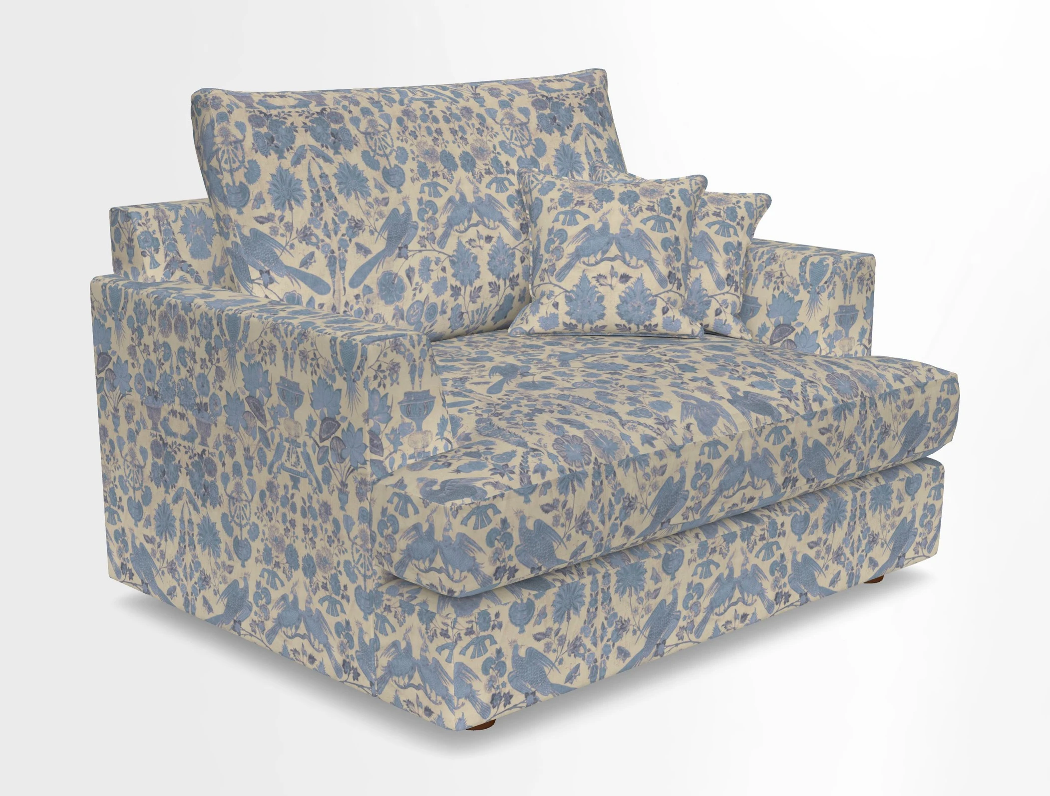 Slingsby Snuggler Fitted Cover Sofa in Two Tone Plain Biscuit.  Loose cover version available
