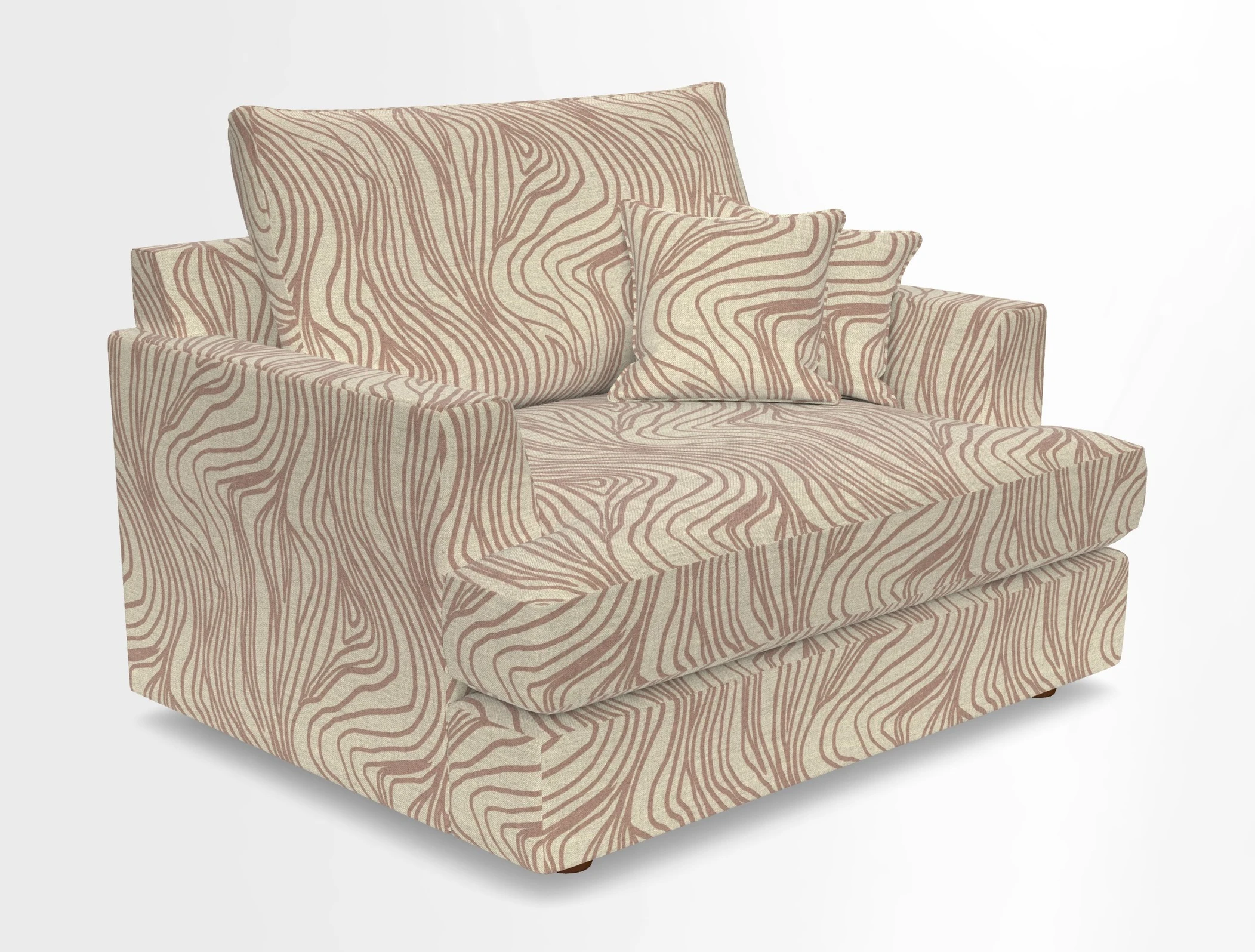 Slingsby Snuggler Fitted Cover Sofa in Two Tone Plain Biscuit.  Loose cover version available