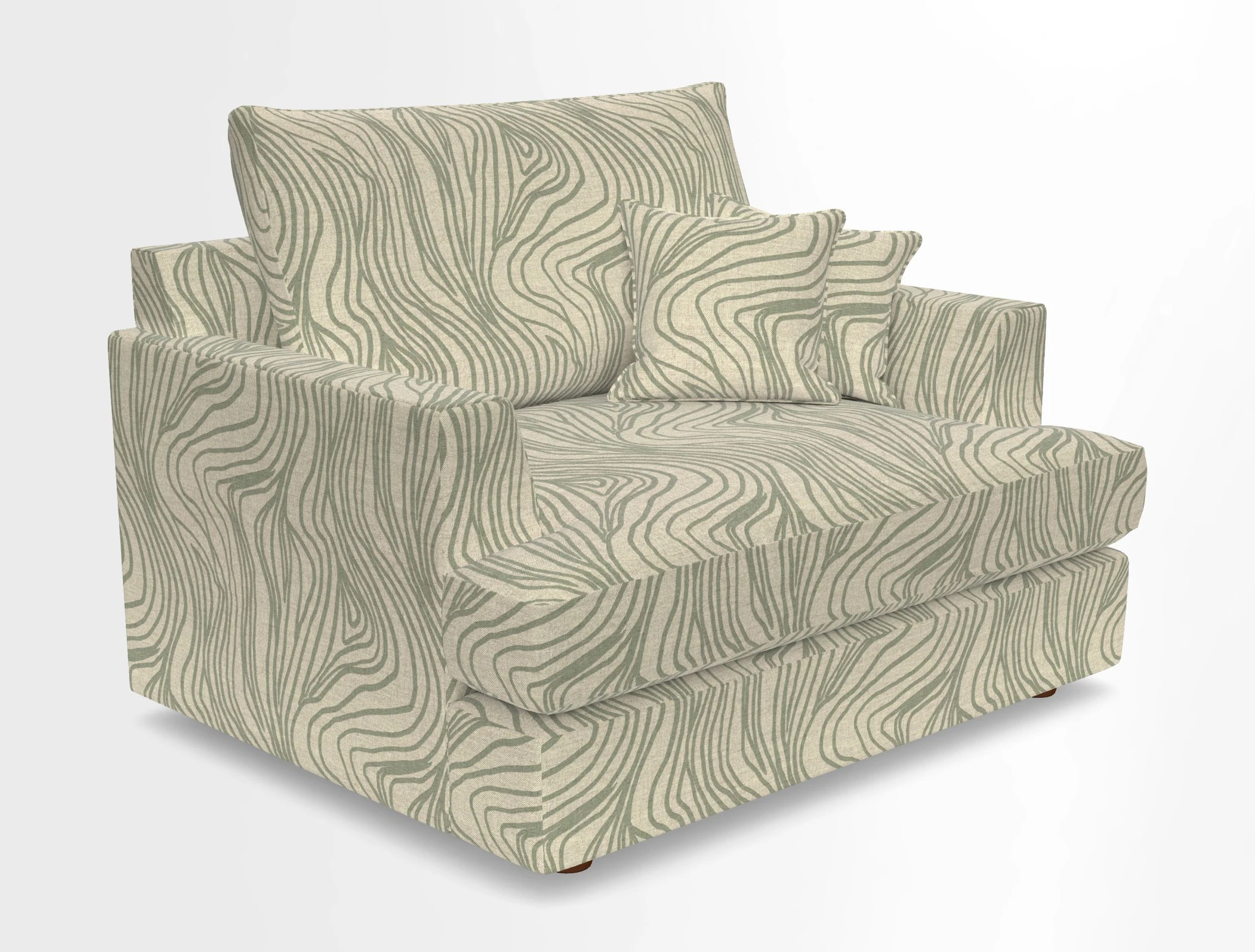 Slingsby Snuggler Fitted Cover Sofa in Two Tone Plain Biscuit.  Loose cover version available
