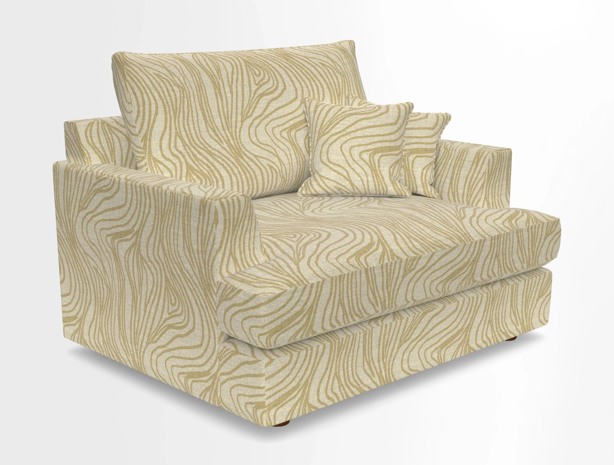 Slingsby Snuggler Fitted Cover Sofa in Two Tone Plain Biscuit.  Loose cover version available
