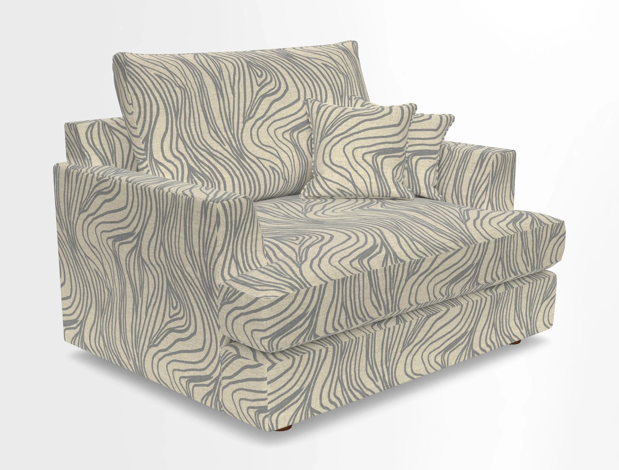 Slingsby Snuggler Fitted Cover Sofa in Two Tone Plain Biscuit.  Loose cover version available