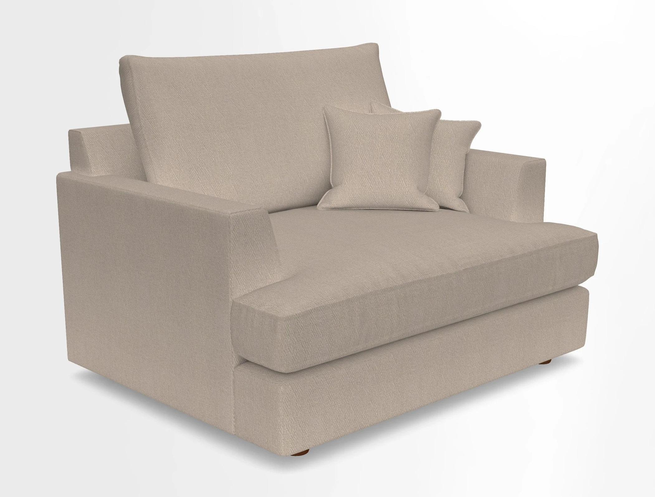 Slingsby Snuggler Fitted Cover Sofa in Two Tone Plain Biscuit.  Loose cover version available
