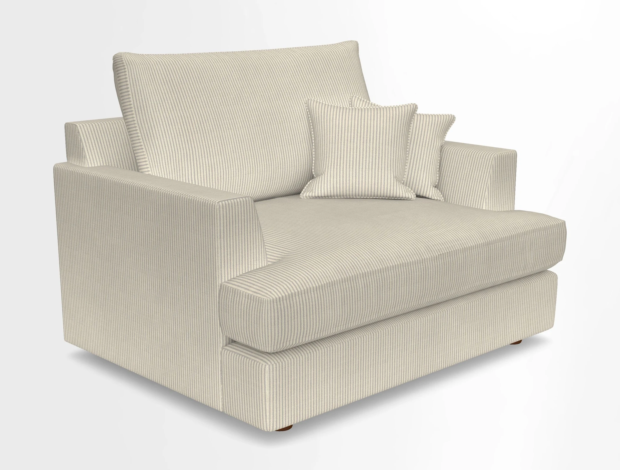 Slingsby Snuggler Fitted Cover Sofa in Two Tone Plain Biscuit.  Loose cover version available