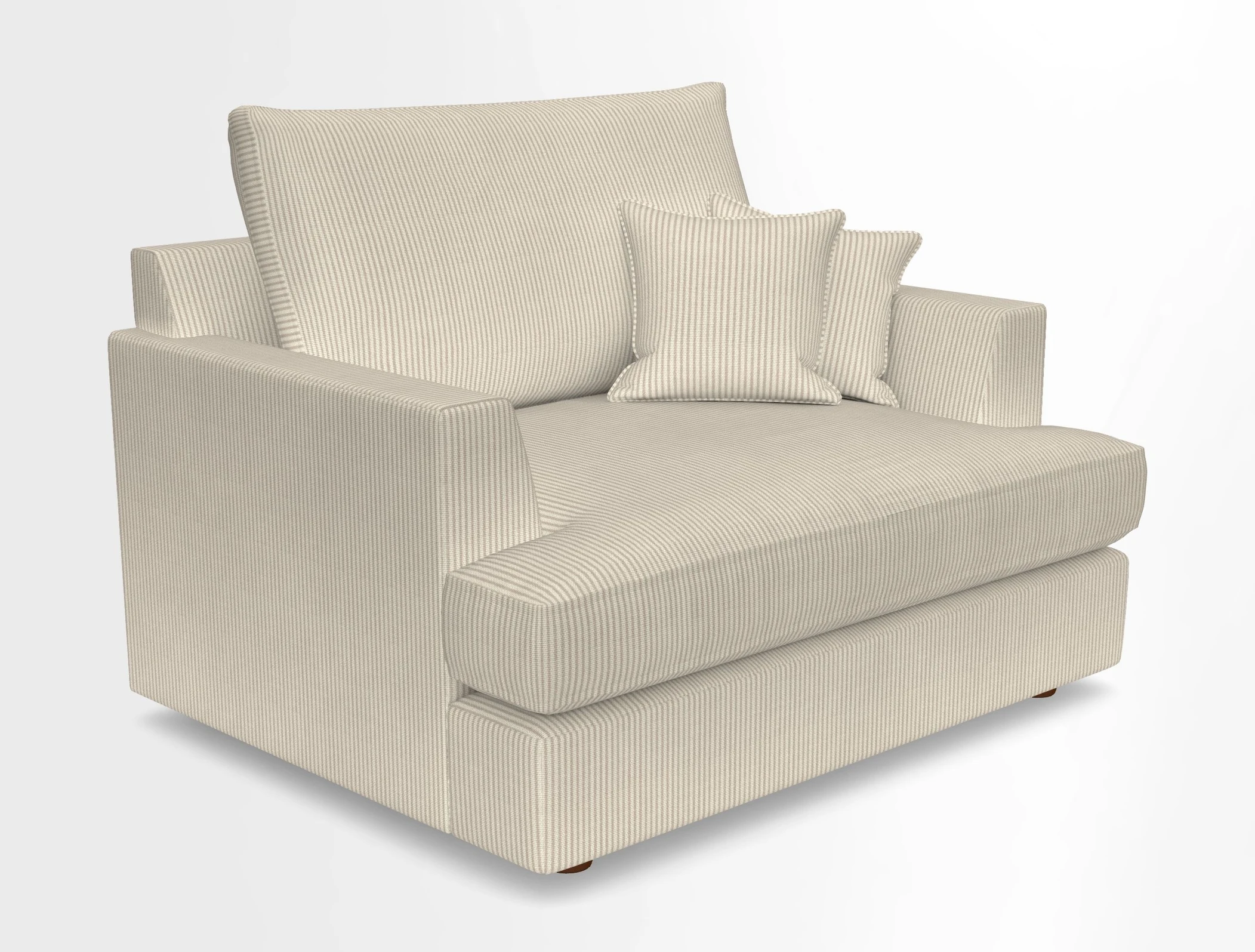 Slingsby Snuggler Fitted Cover Sofa in Two Tone Plain Biscuit.  Loose cover version available