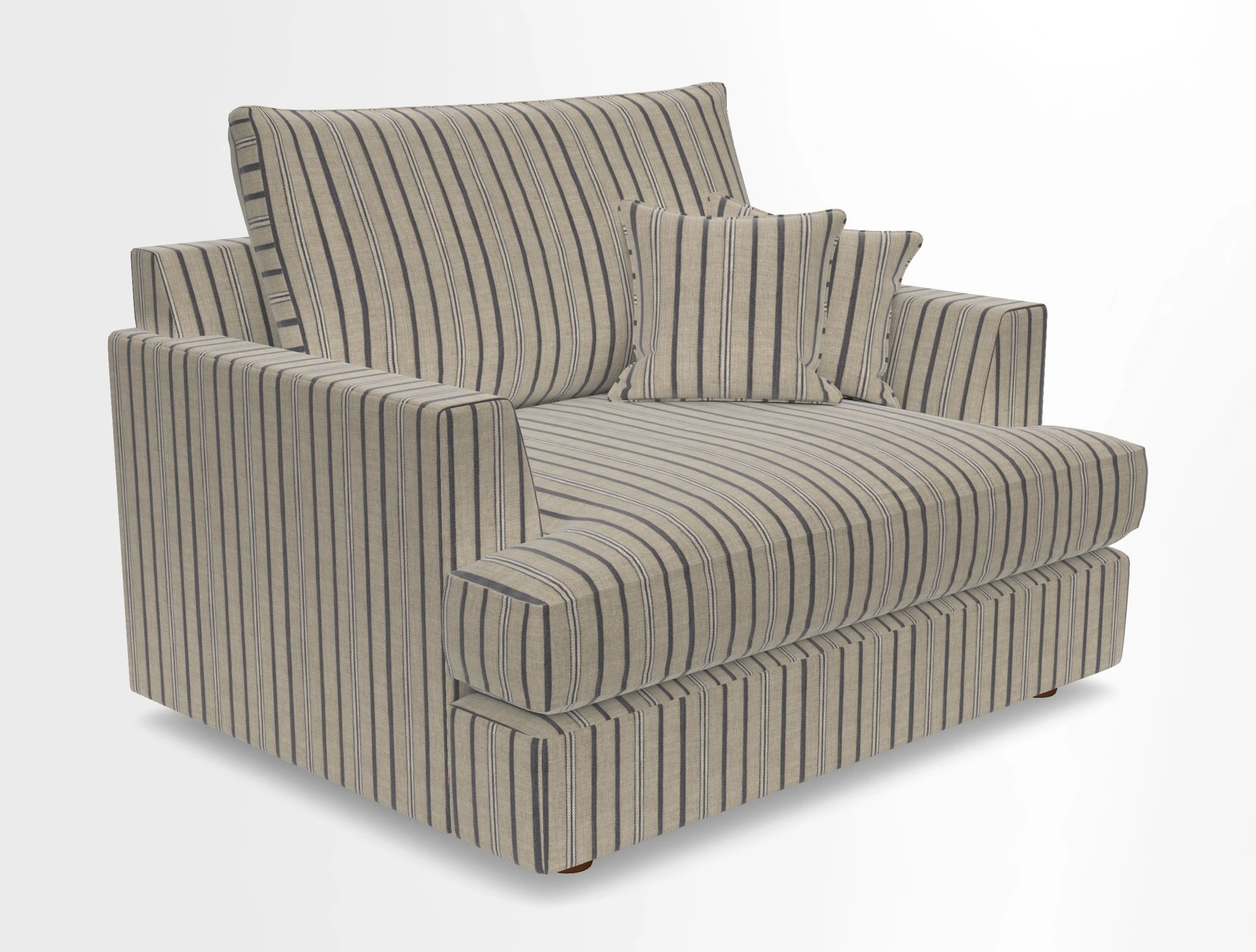 Slingsby Snuggler Fitted Cover Sofa in Two Tone Plain Biscuit.  Loose cover version available
