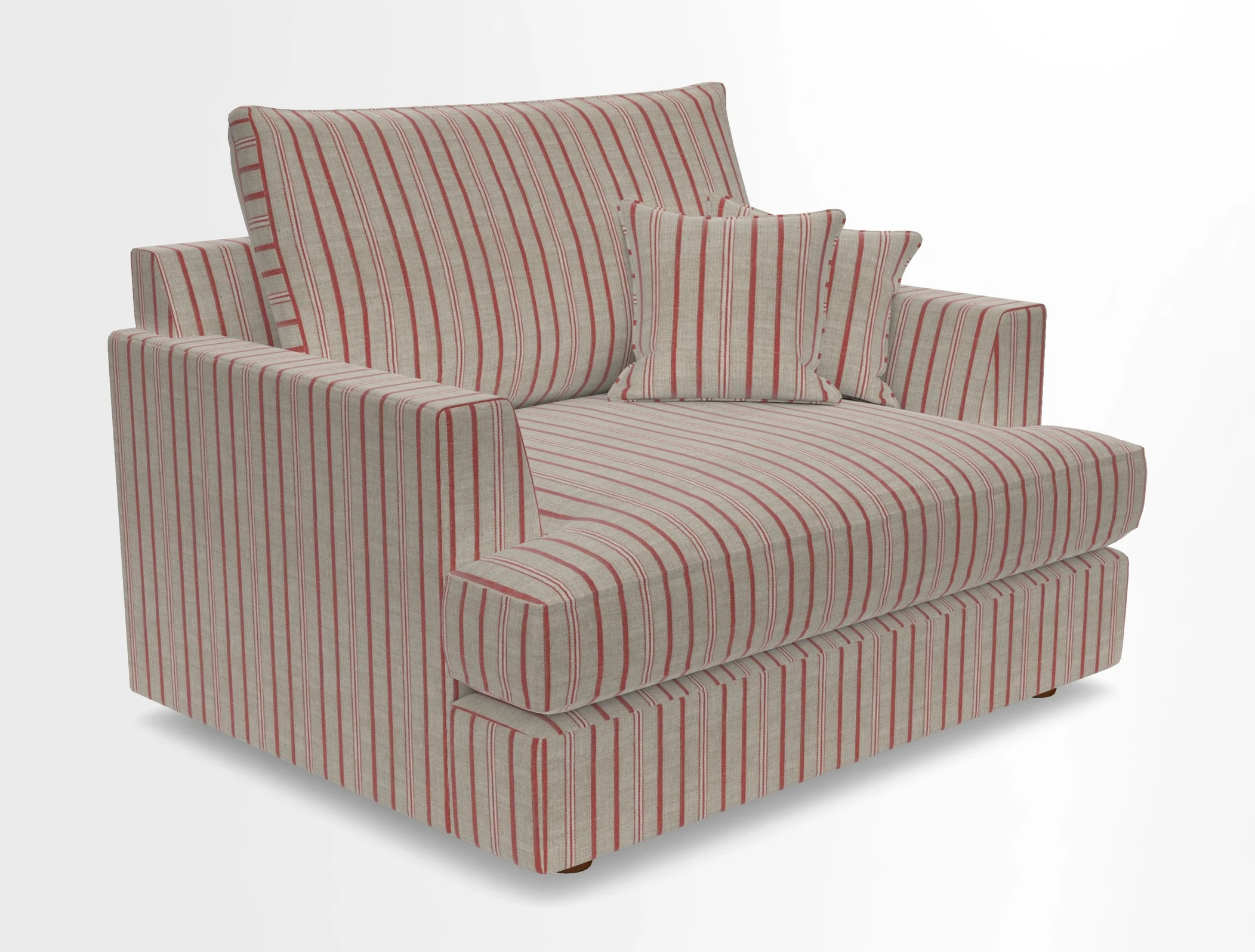Slingsby Snuggler Fitted Cover Sofa in Two Tone Plain Biscuit.  Loose cover version available