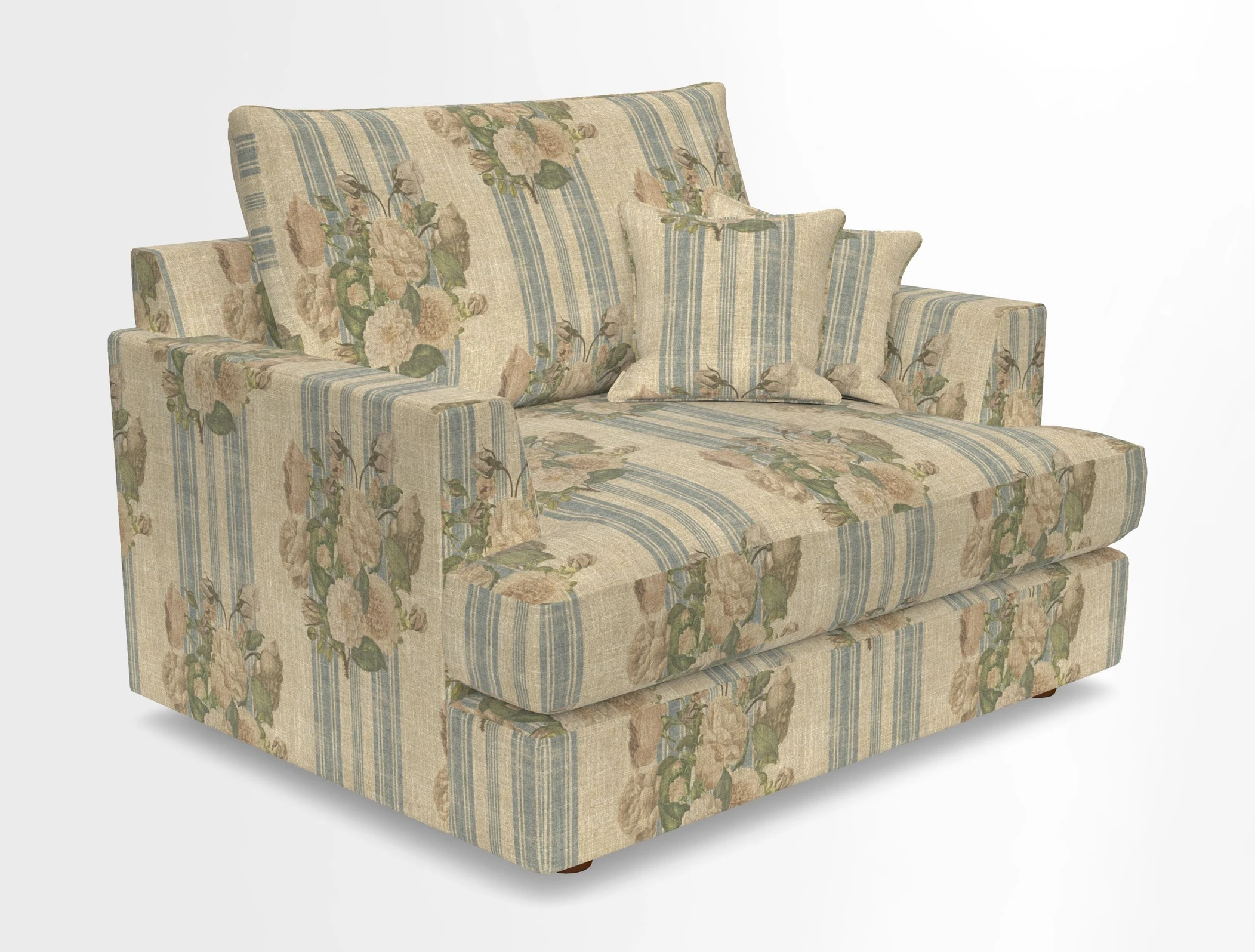 Slingsby Snuggler Fitted Cover Sofa in Two Tone Plain Biscuit.  Loose cover version available