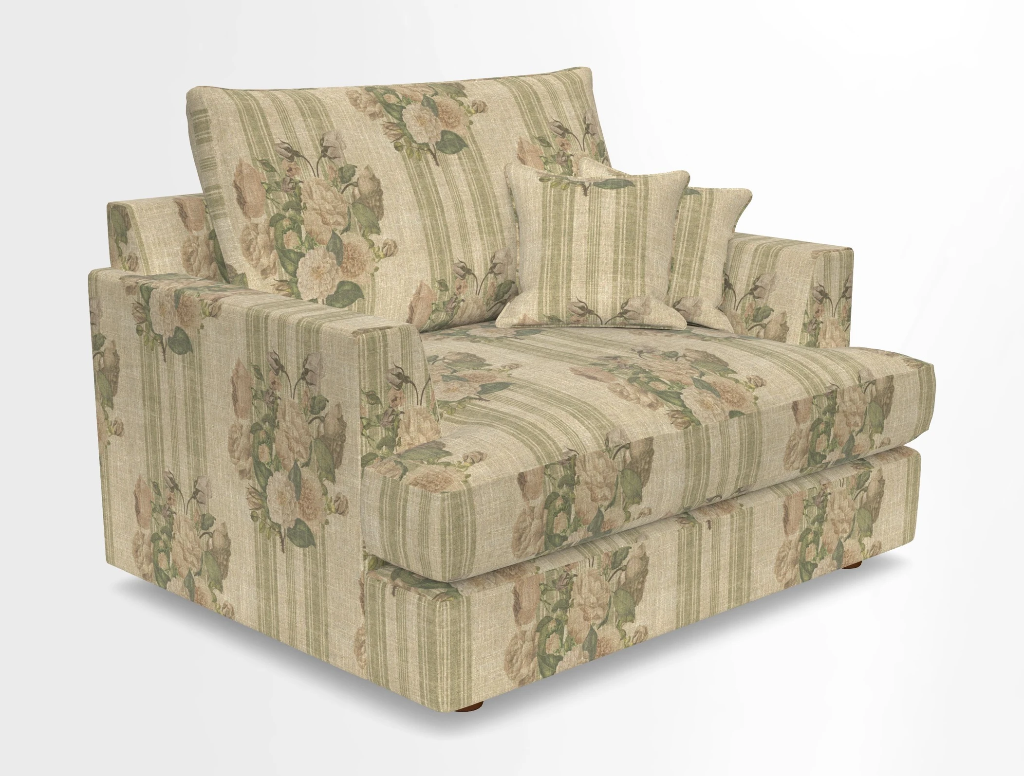 Slingsby Snuggler Fitted Cover Sofa in Two Tone Plain Biscuit.  Loose cover version available