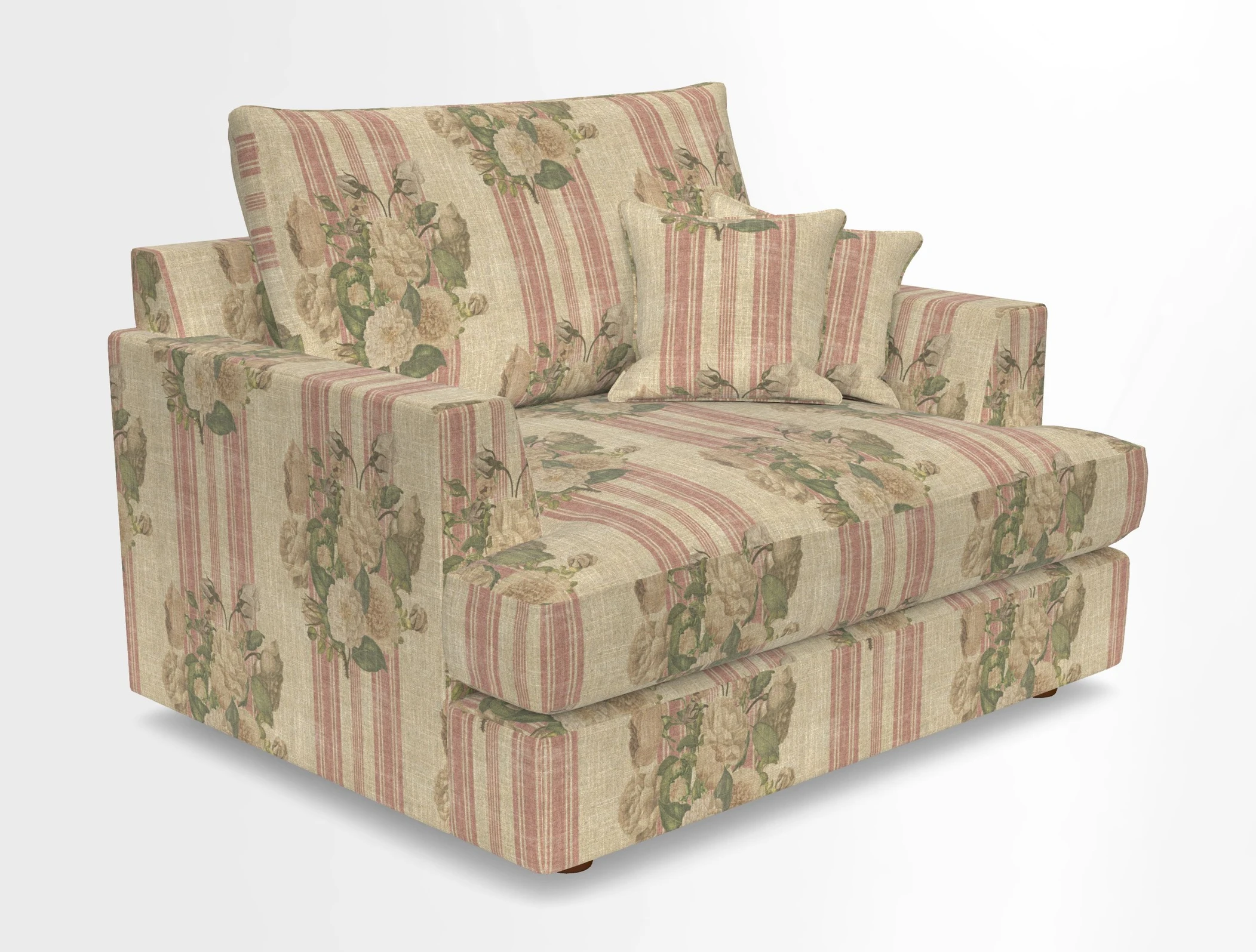 Slingsby Snuggler Fitted Cover Sofa in Two Tone Plain Biscuit.  Loose cover version available
