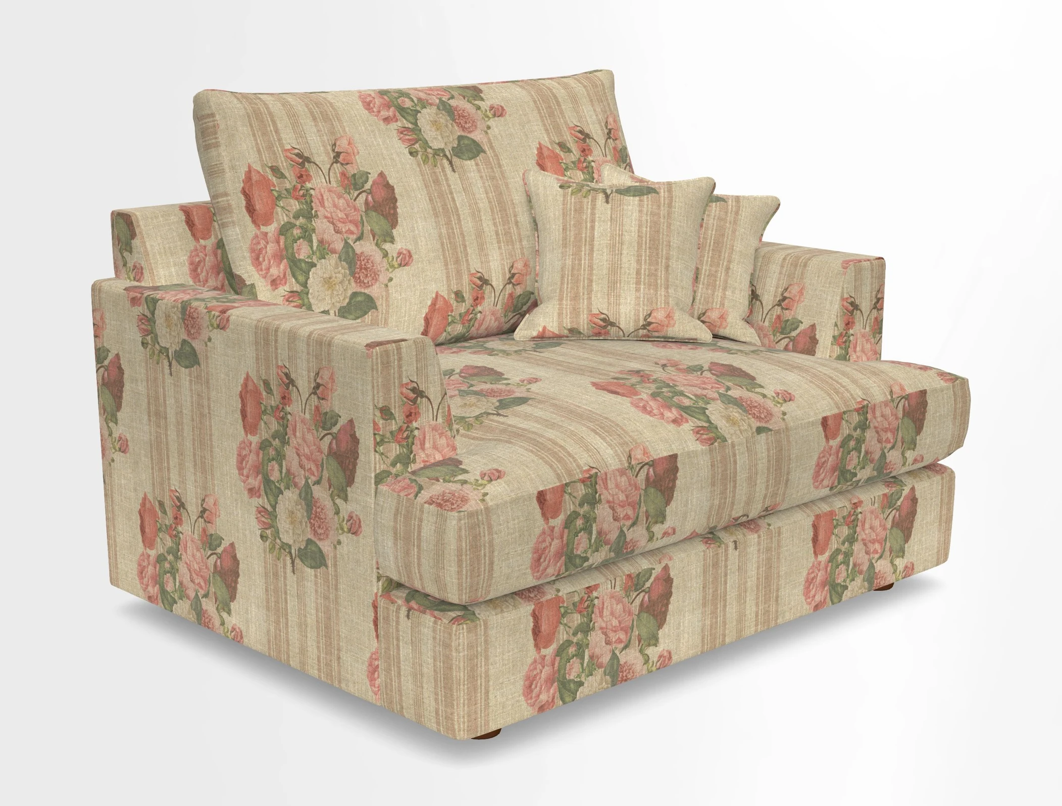 Slingsby Snuggler Fitted Cover Sofa in Two Tone Plain Biscuit.  Loose cover version available