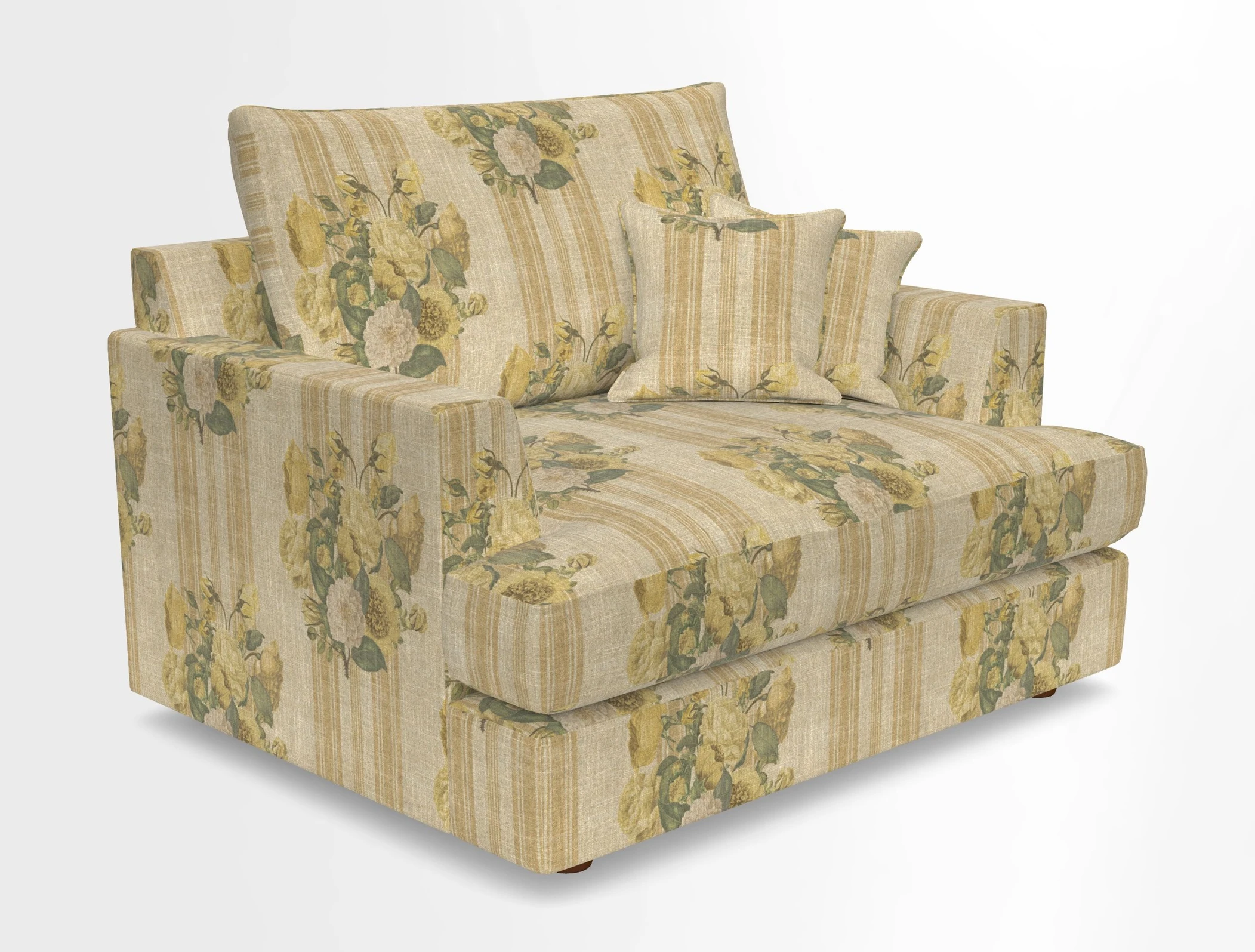 Slingsby Snuggler Fitted Cover Sofa in Two Tone Plain Biscuit.  Loose cover version available