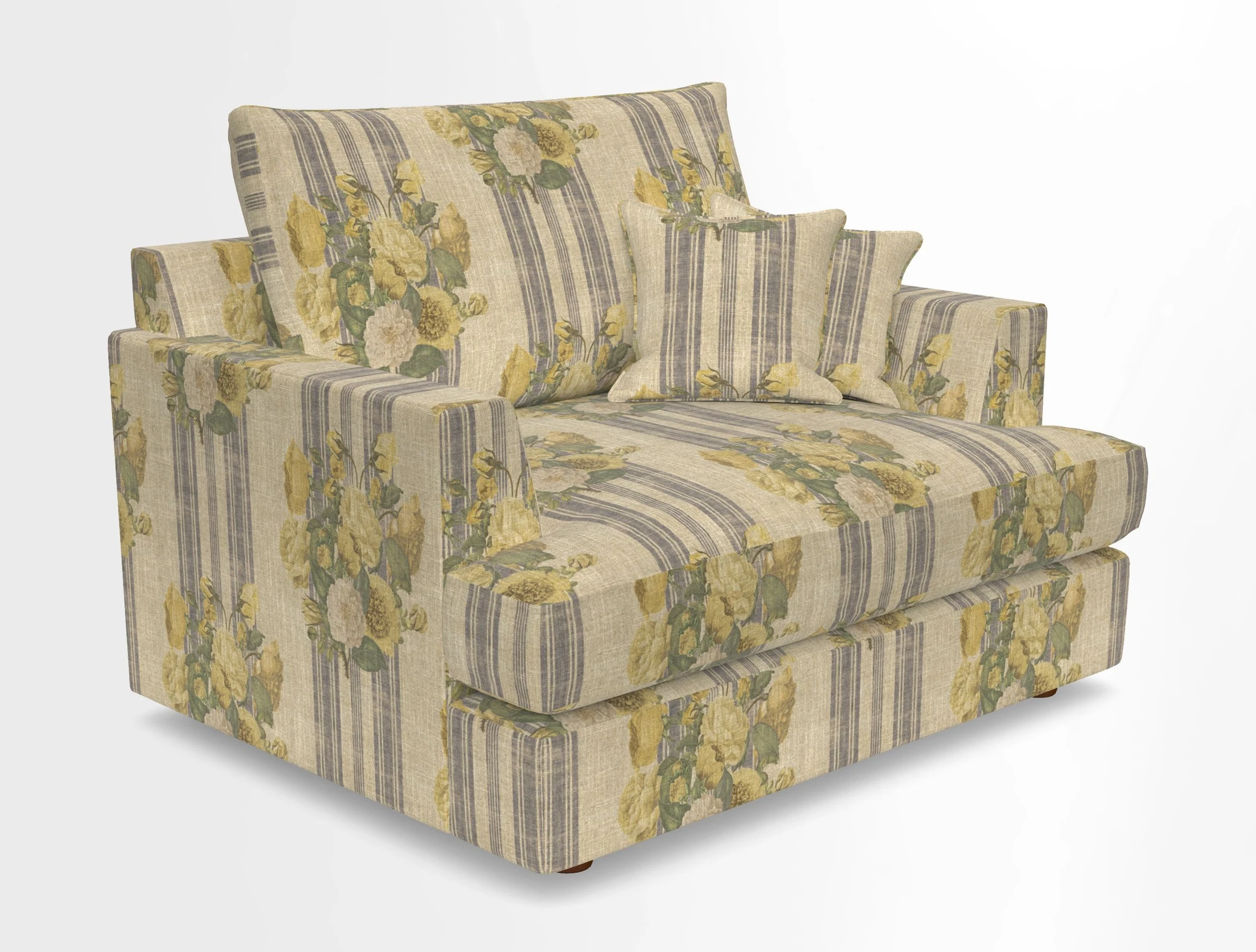 Slingsby Snuggler Fitted Cover Sofa in Two Tone Plain Biscuit.  Loose cover version available