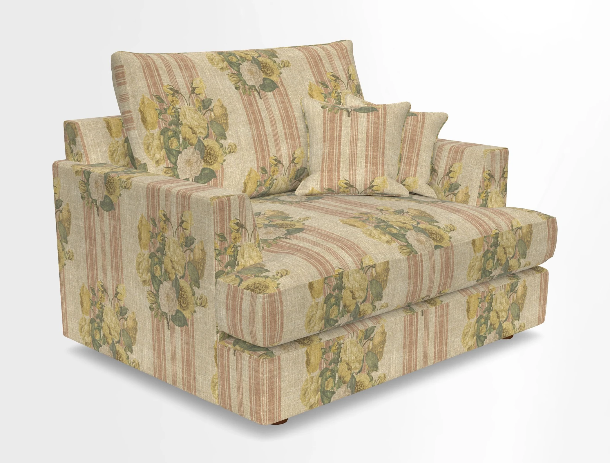 Slingsby Snuggler Fitted Cover Sofa in Two Tone Plain Biscuit.  Loose cover version available