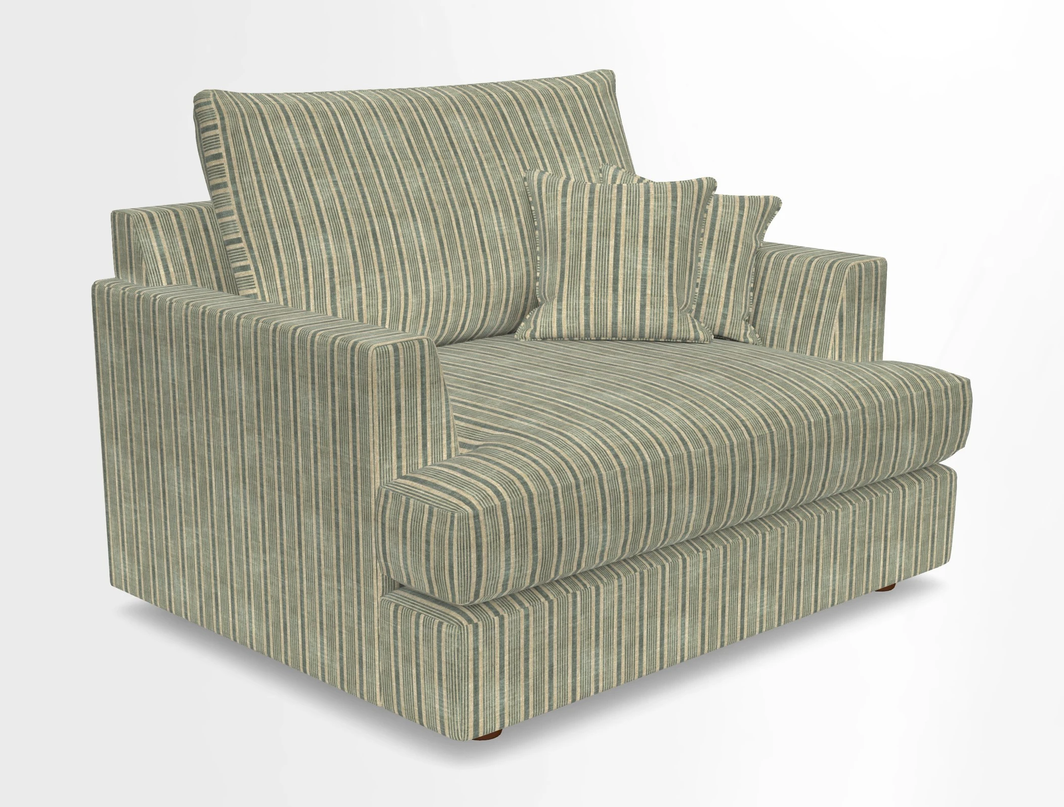 Slingsby Snuggler Fitted Cover Sofa in Two Tone Plain Biscuit.  Loose cover version available