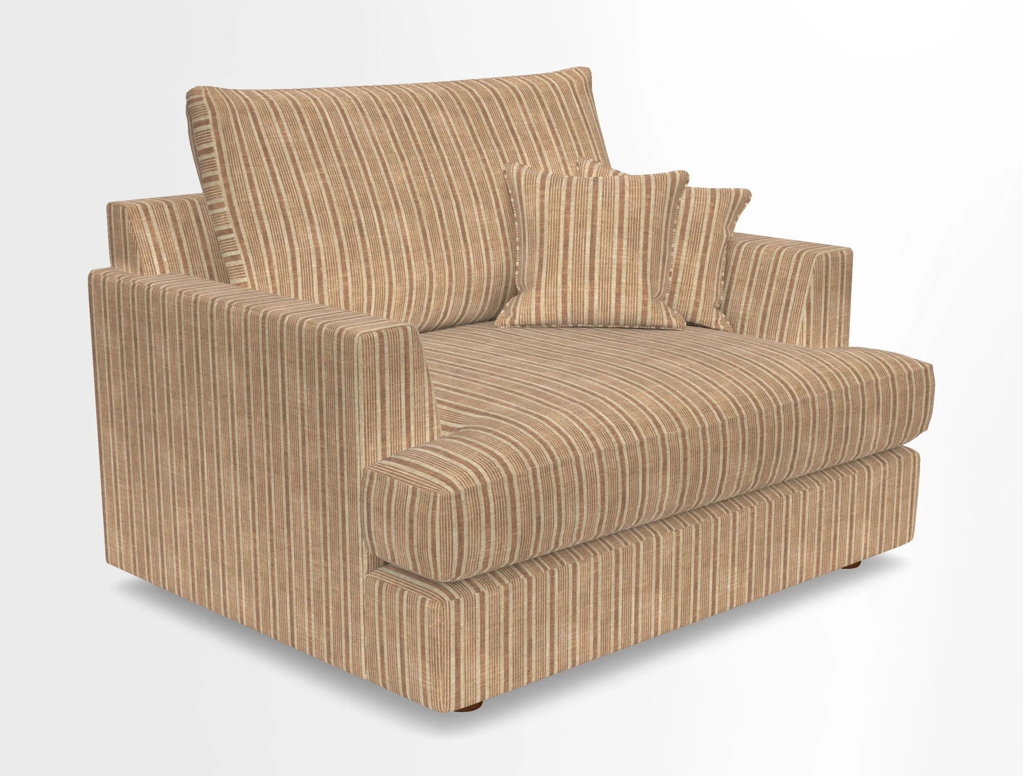 Slingsby Snuggler Fitted Cover Sofa in Two Tone Plain Biscuit.  Loose cover version available