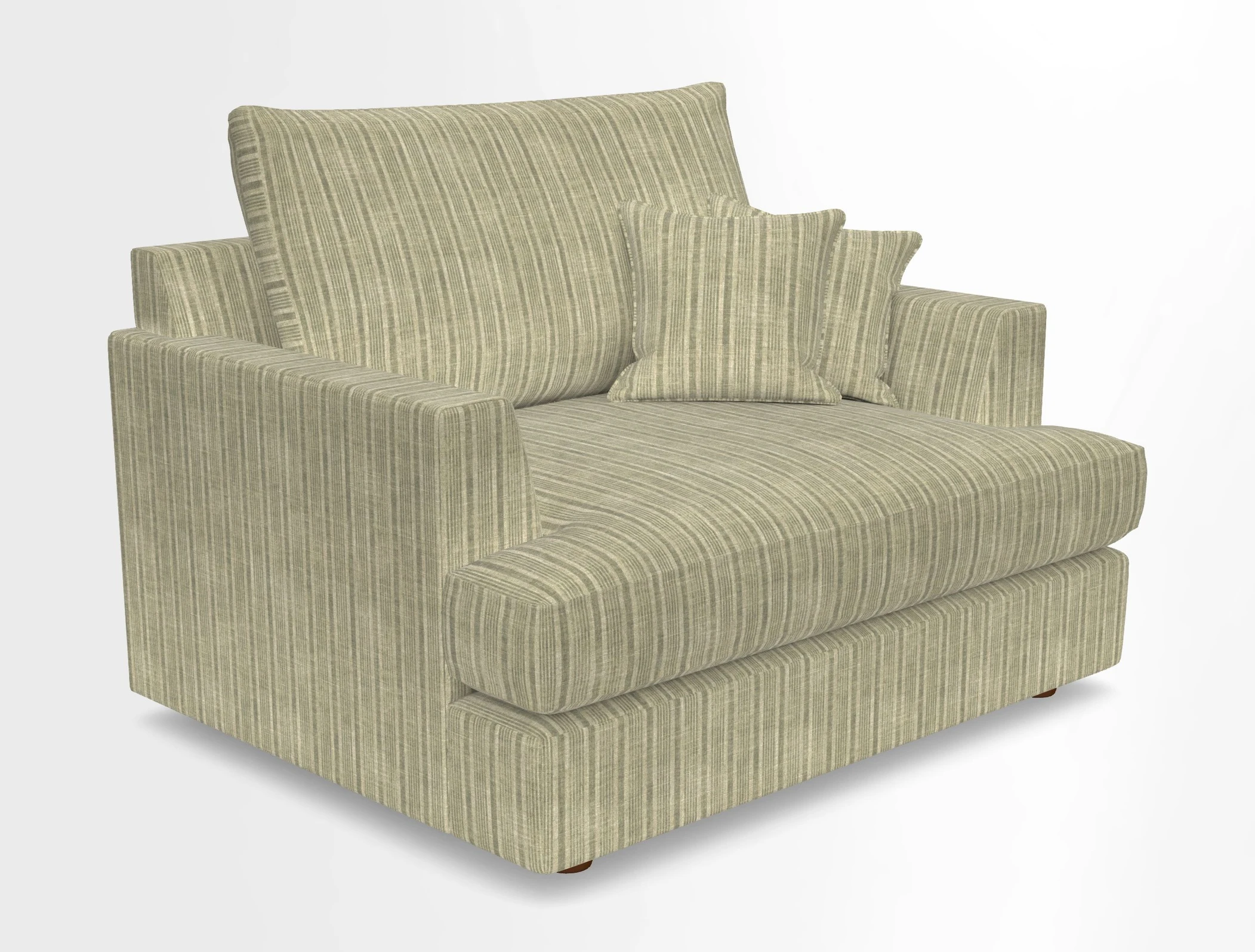 Slingsby Snuggler Fitted Cover Sofa in Two Tone Plain Biscuit.  Loose cover version available