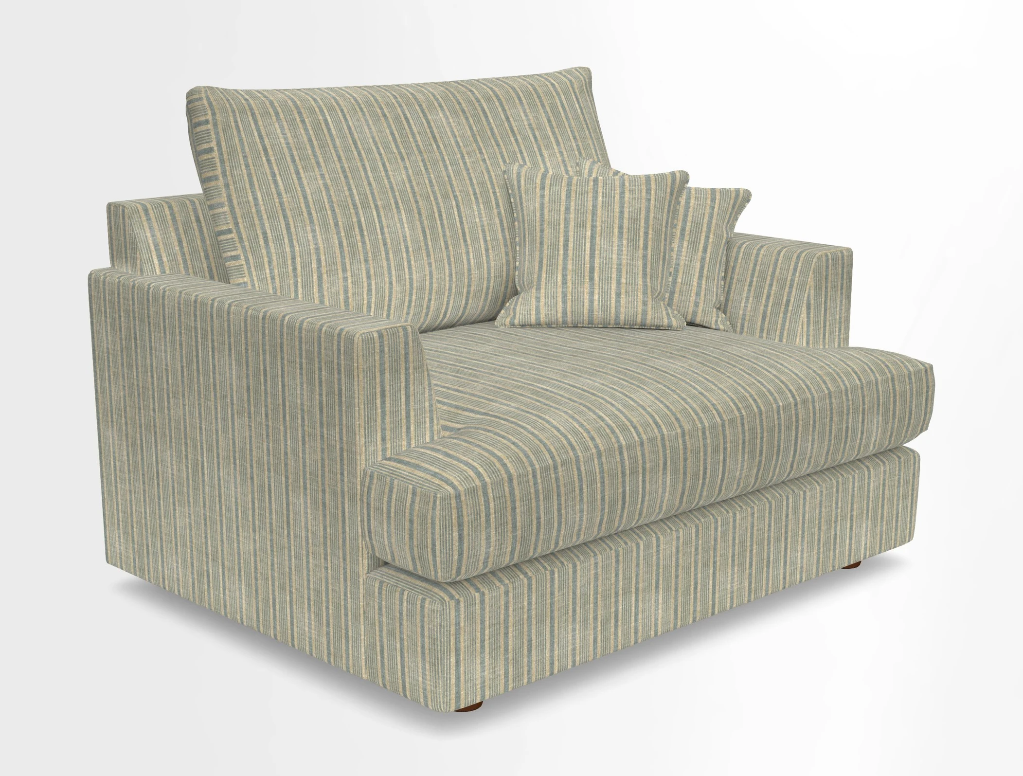 Slingsby Snuggler Fitted Cover Sofa in Two Tone Plain Biscuit.  Loose cover version available