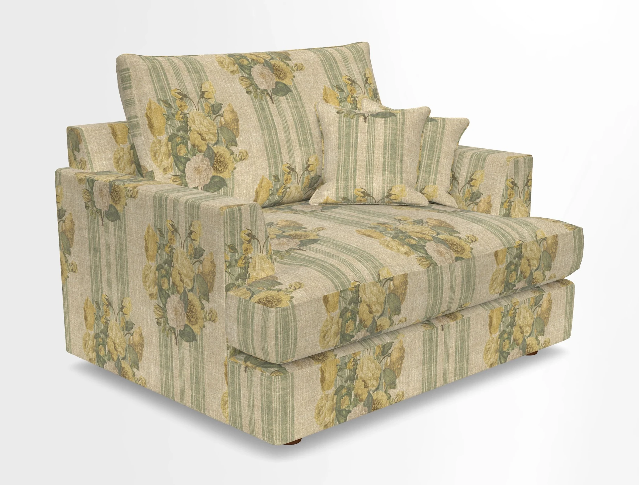 Slingsby Snuggler Fitted Cover Sofa in Two Tone Plain Biscuit.  Loose cover version available