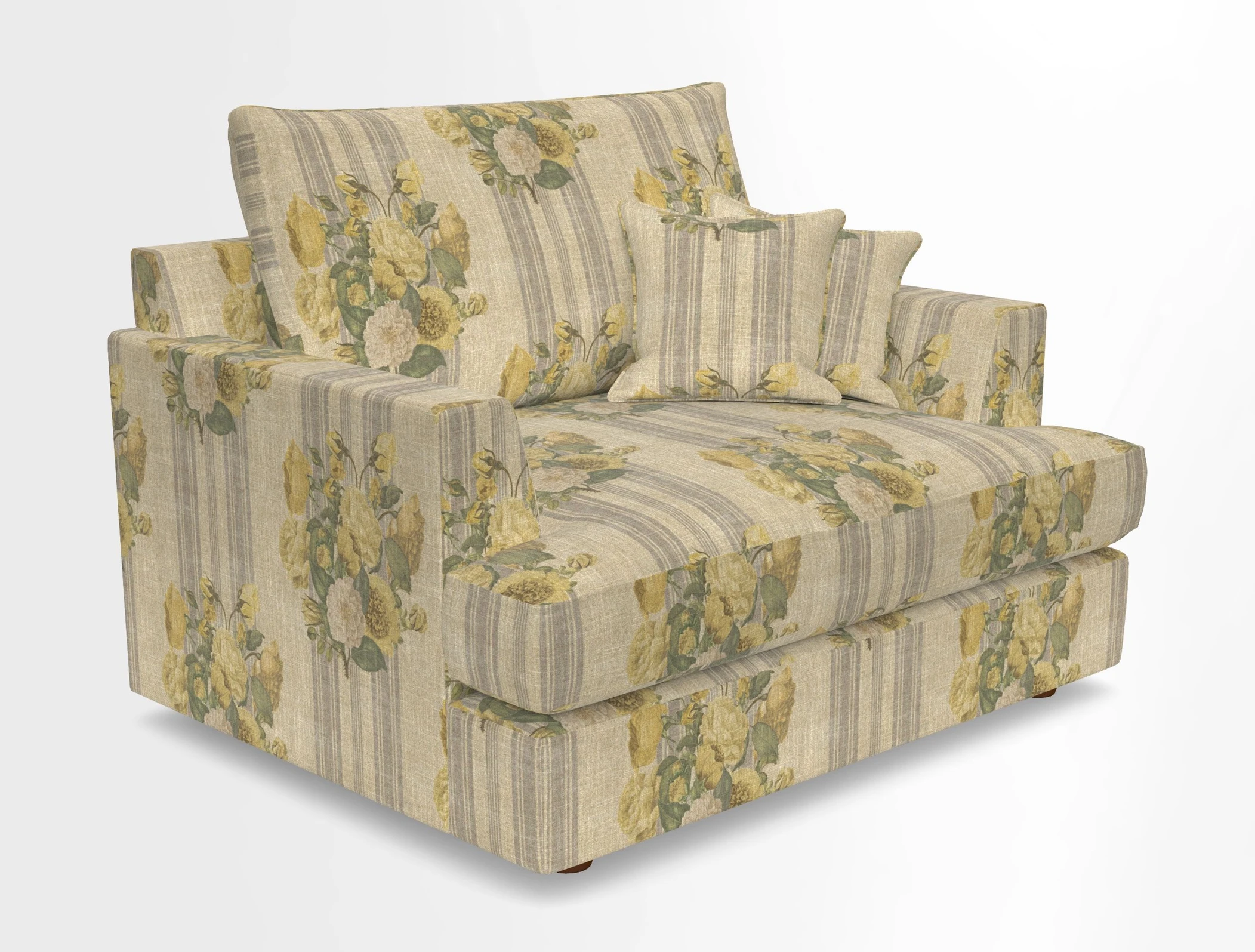 Slingsby Snuggler Fitted Cover Sofa in Two Tone Plain Biscuit.  Loose cover version available