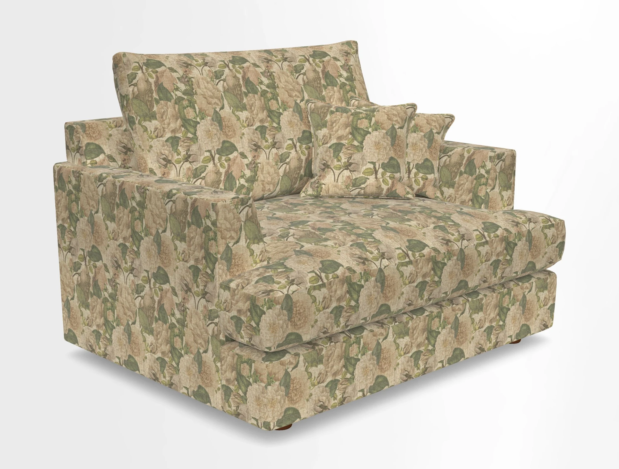 Slingsby Snuggler Fitted Cover Sofa in Two Tone Plain Biscuit.  Loose cover version available