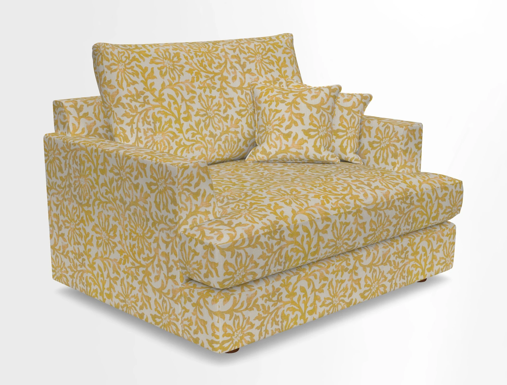 Slingsby Snuggler Fitted Cover Sofa in Two Tone Plain Biscuit.  Loose cover version available