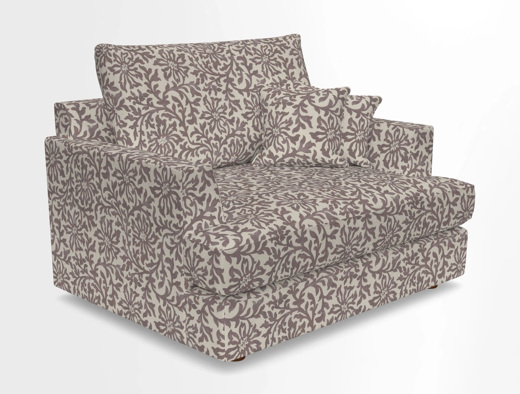 Slingsby Snuggler Fitted Cover Sofa in Two Tone Plain Biscuit.  Loose cover version available