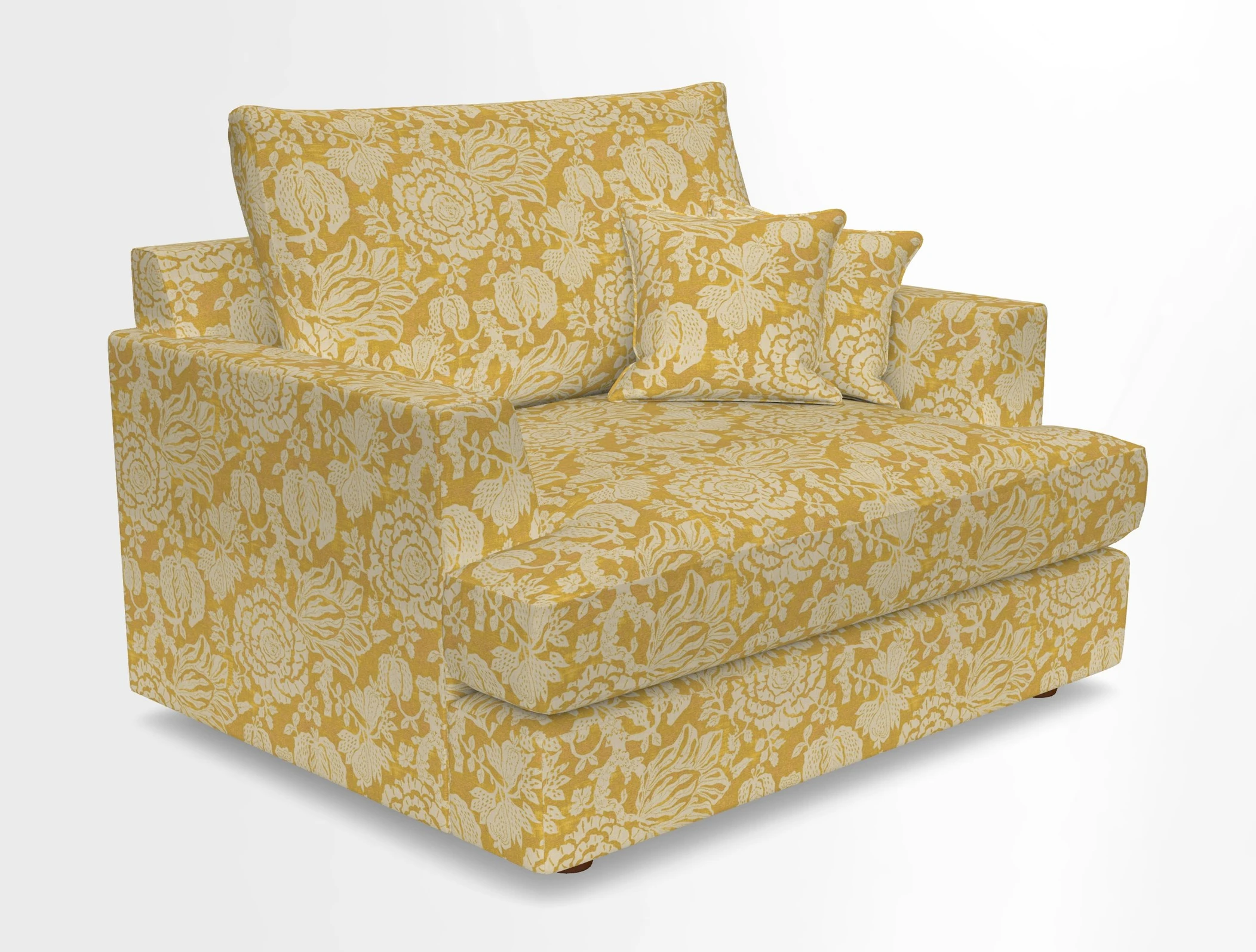 Slingsby Snuggler Fitted Cover Sofa in Two Tone Plain Biscuit.  Loose cover version available