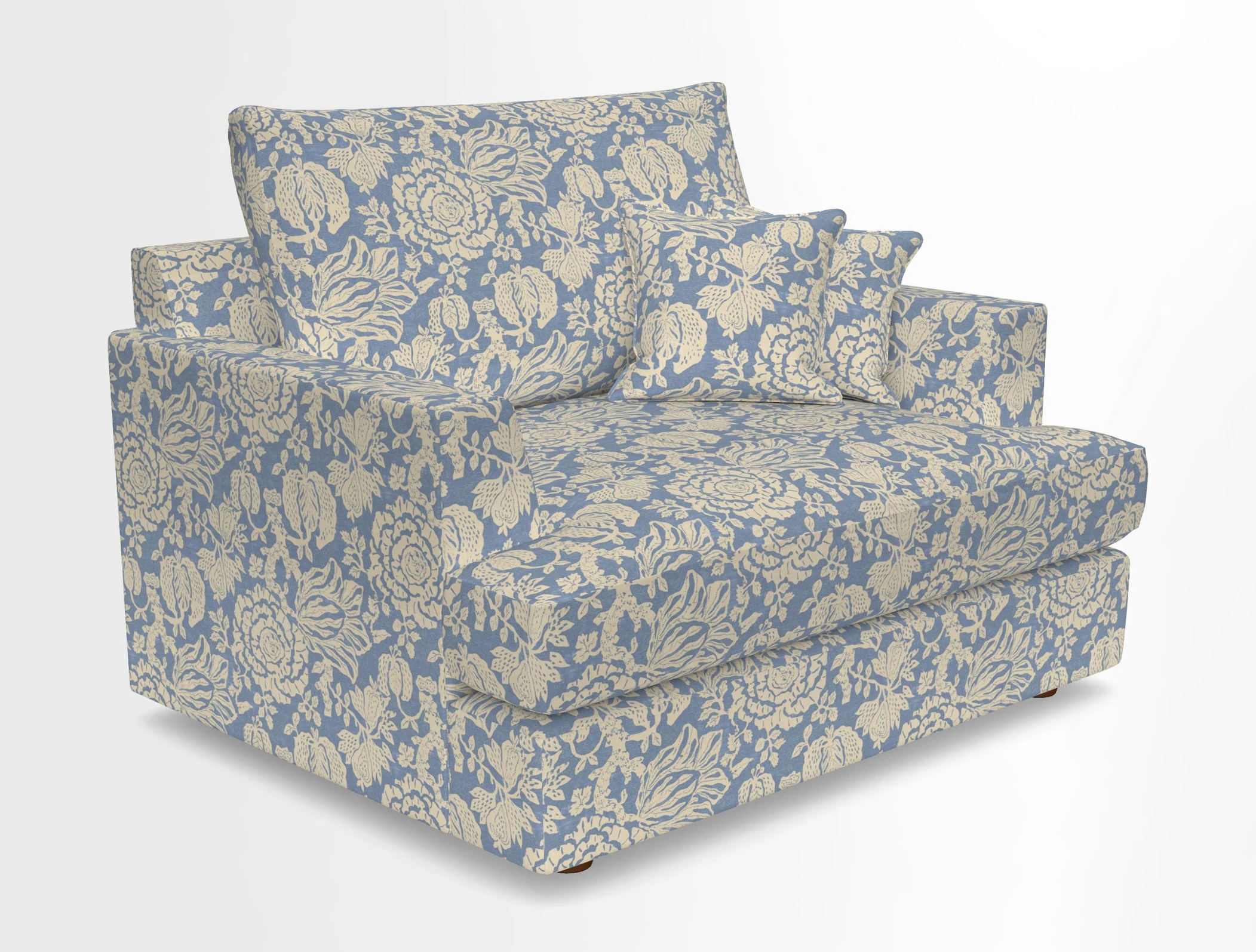 Slingsby Snuggler Fitted Cover Sofa in Two Tone Plain Biscuit.  Loose cover version available
