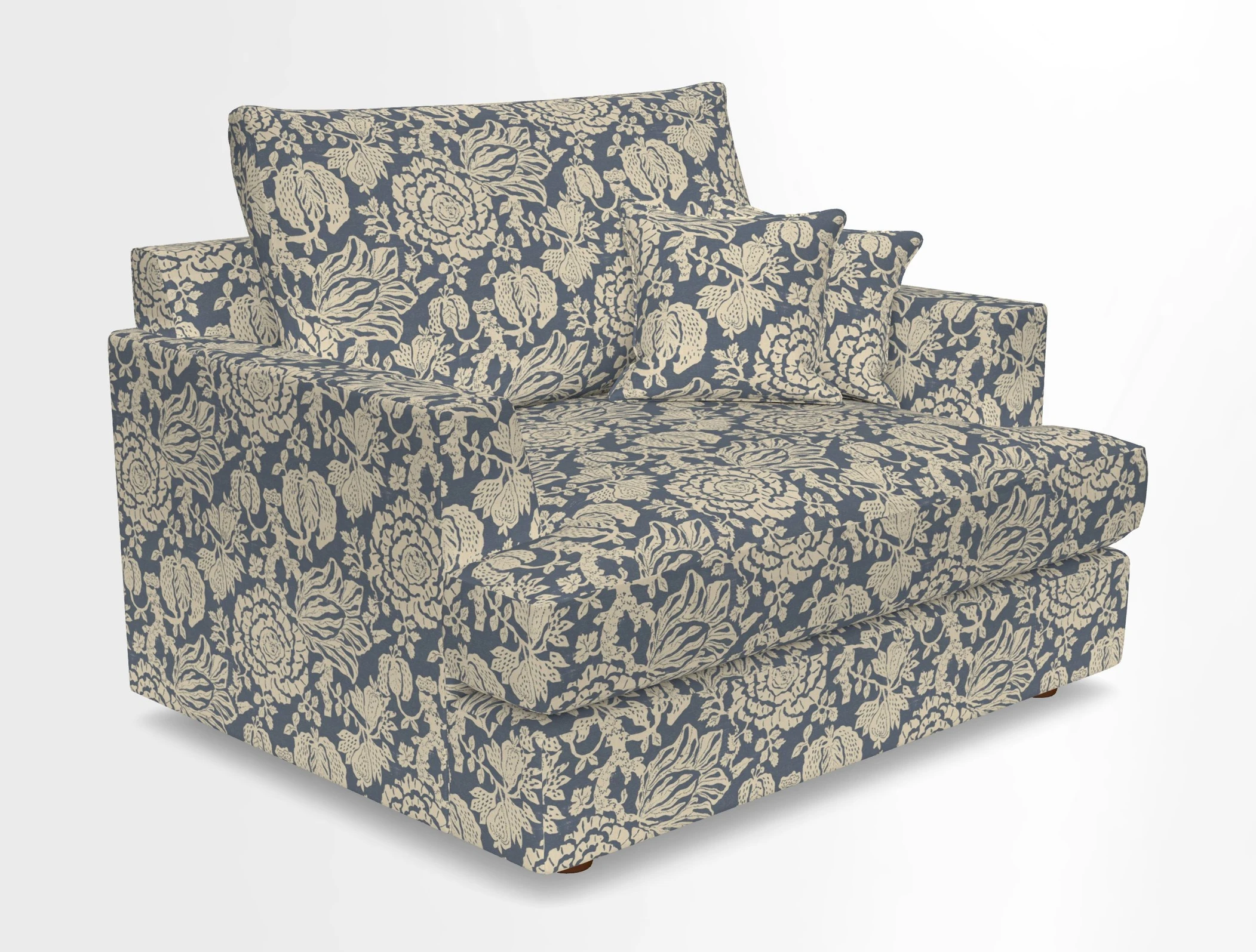 Slingsby Snuggler Fitted Cover Sofa in Two Tone Plain Biscuit.  Loose cover version available
