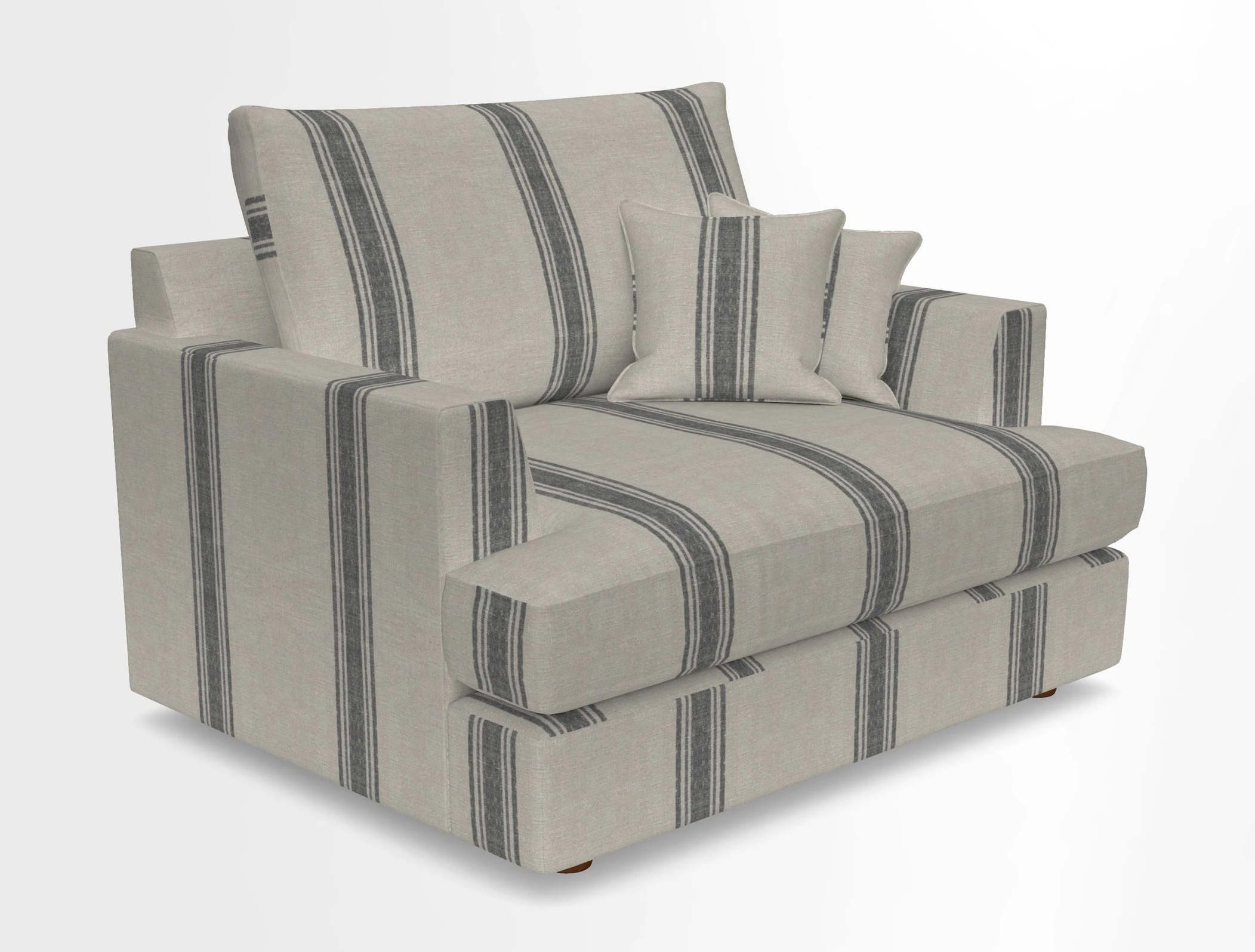 Slingsby Snuggler Fitted Cover Sofa in Two Tone Plain Biscuit.  Loose cover version available