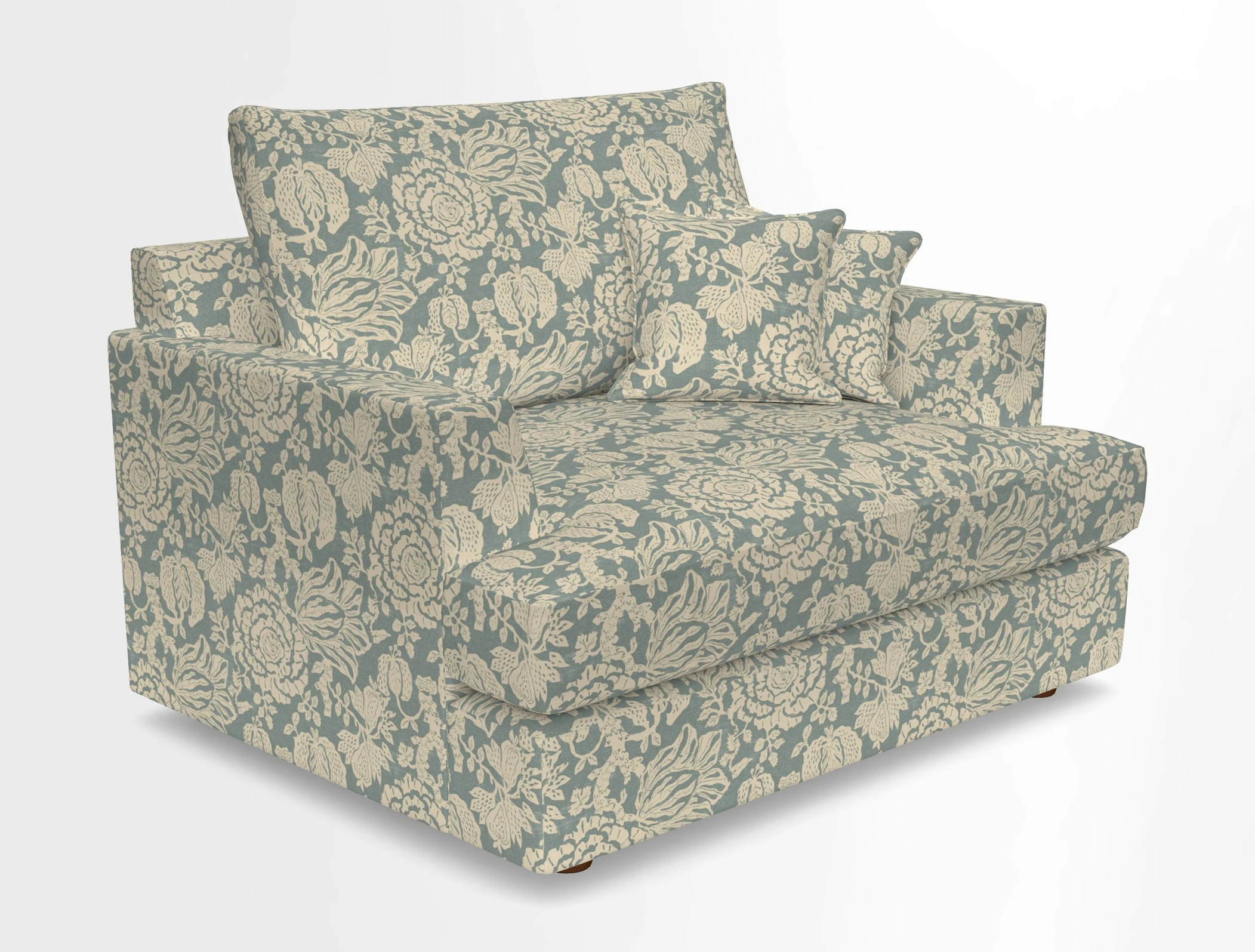 Slingsby Snuggler Fitted Cover Sofa in Two Tone Plain Biscuit.  Loose cover version available